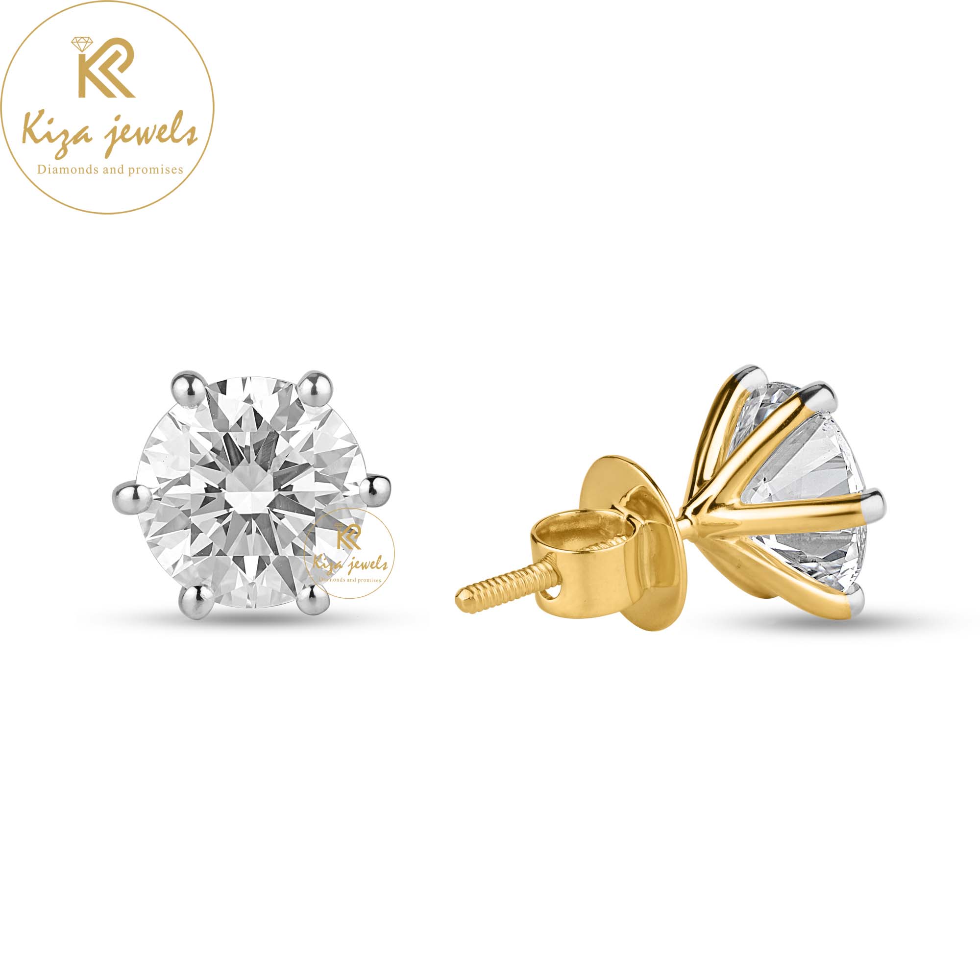 2.00 TDW Round Brilliant Cut Diamond Stud Earring