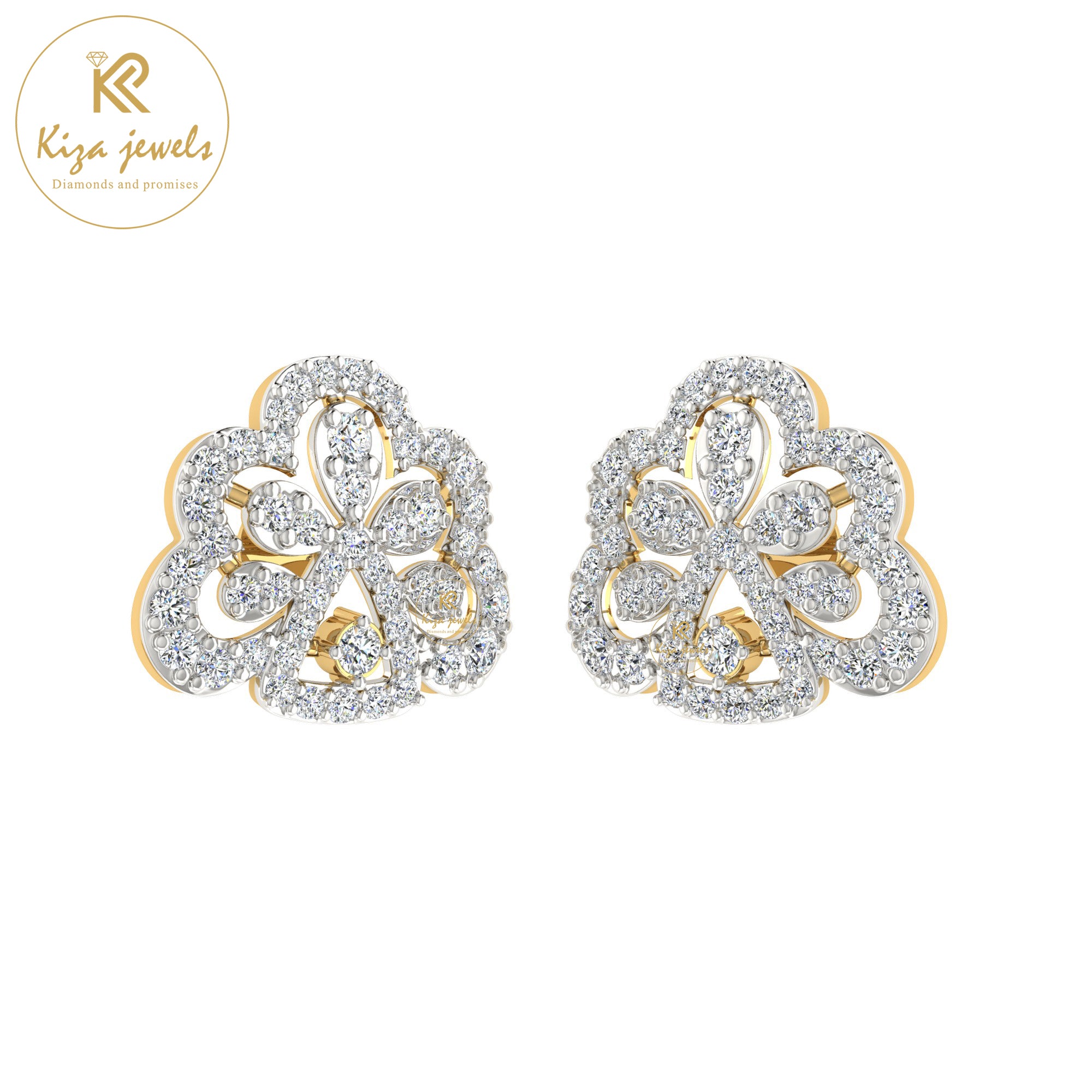 0.89 TDW Round Cut Diamond Women's Stud Earring