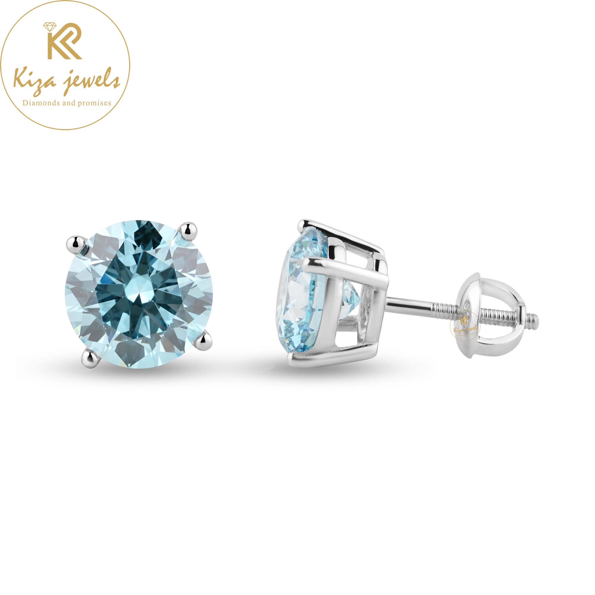 5.00 TDW B.Round Cut Diamond Stud Earring