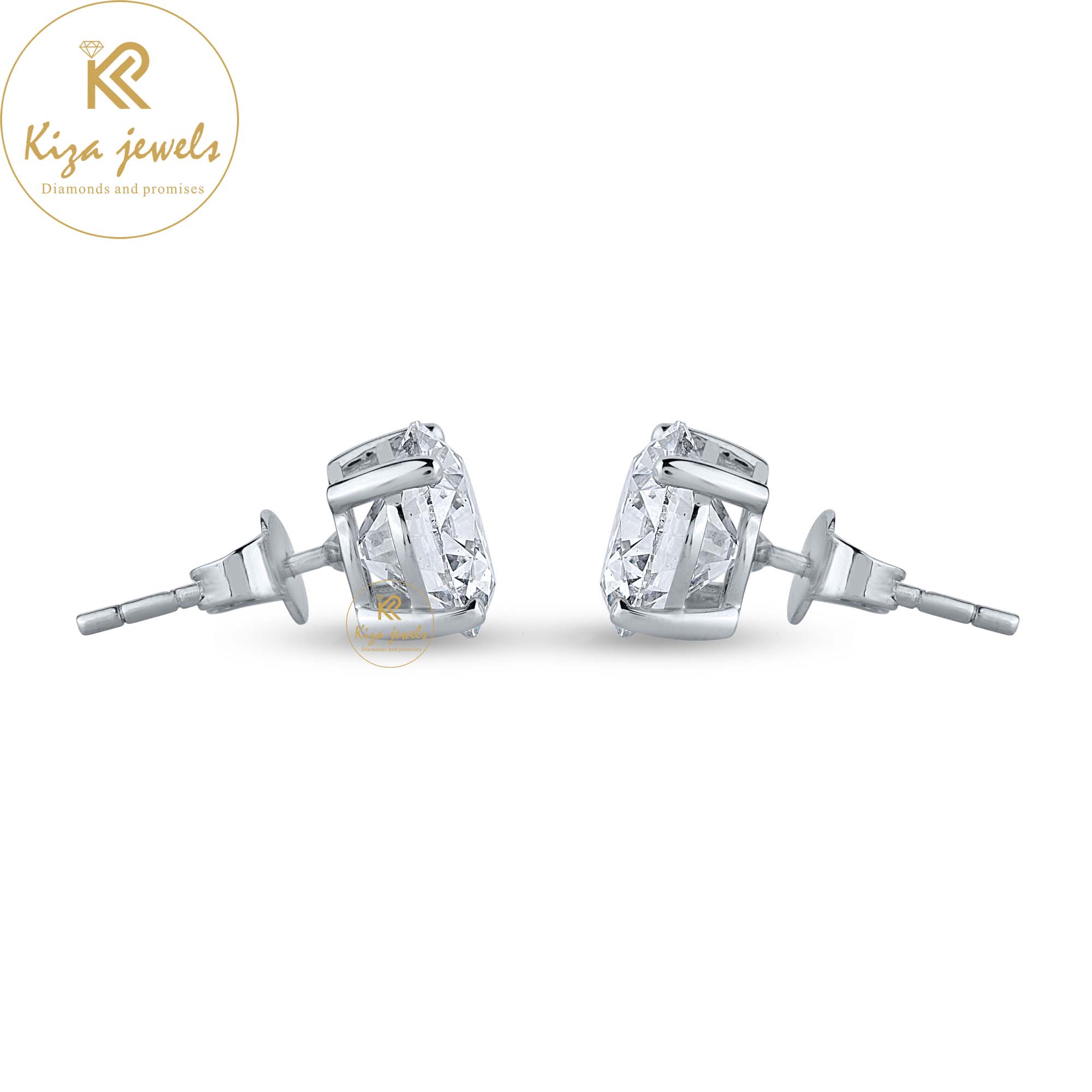 4.00 TDW Round Cut Diamond Stud Earring