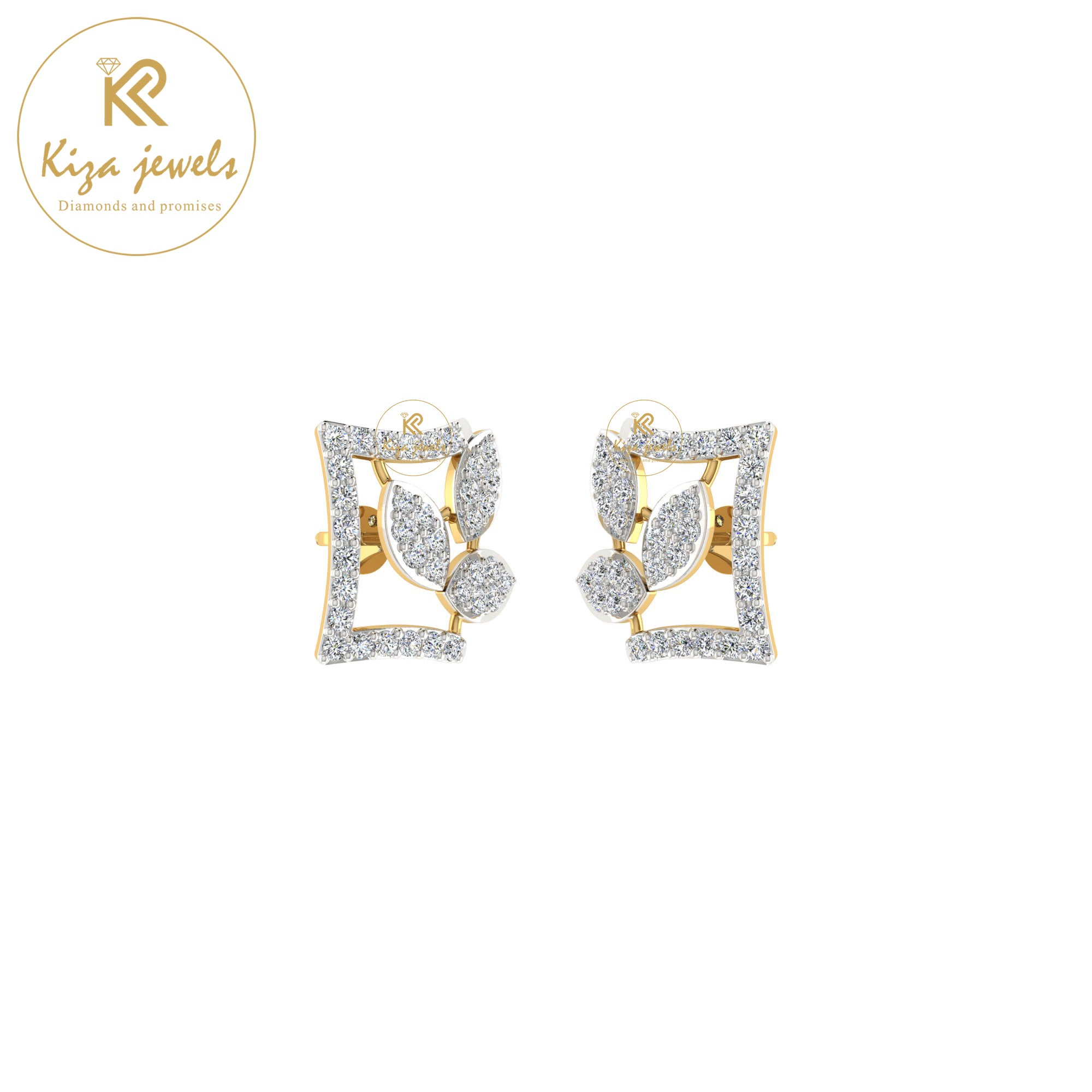 0.57 TDW Round Cut Diamond Women's Stud Earring