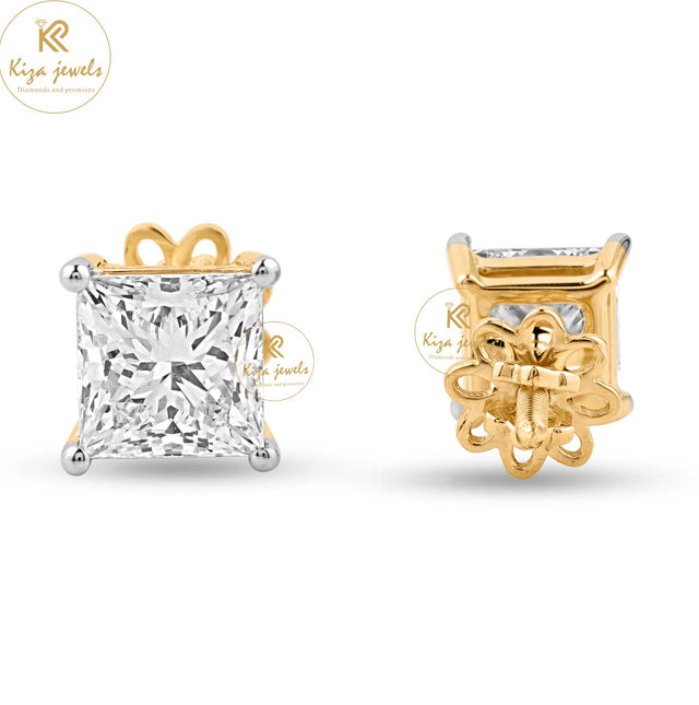 0.60 TDW Princess Cut Diamond Stud Earring