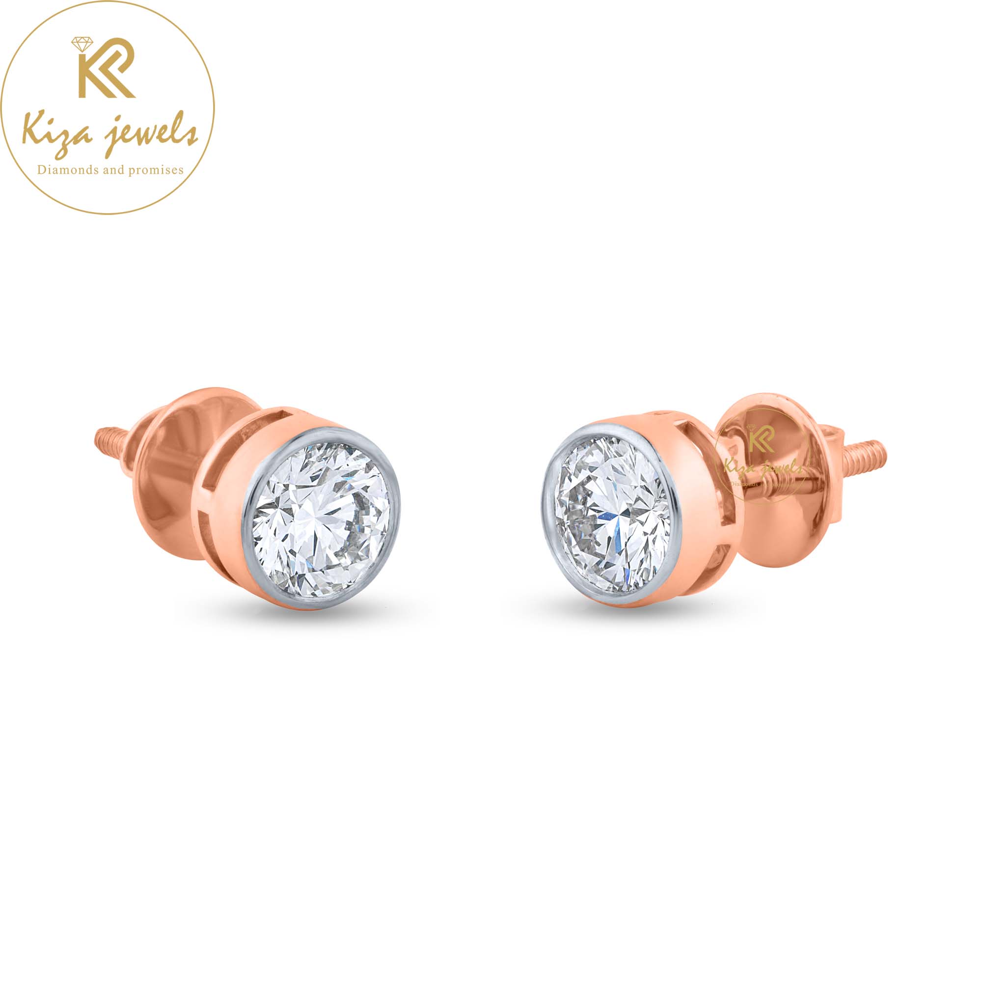 1.08 TDW Round Brilliant Cut Diamond Stud Earring