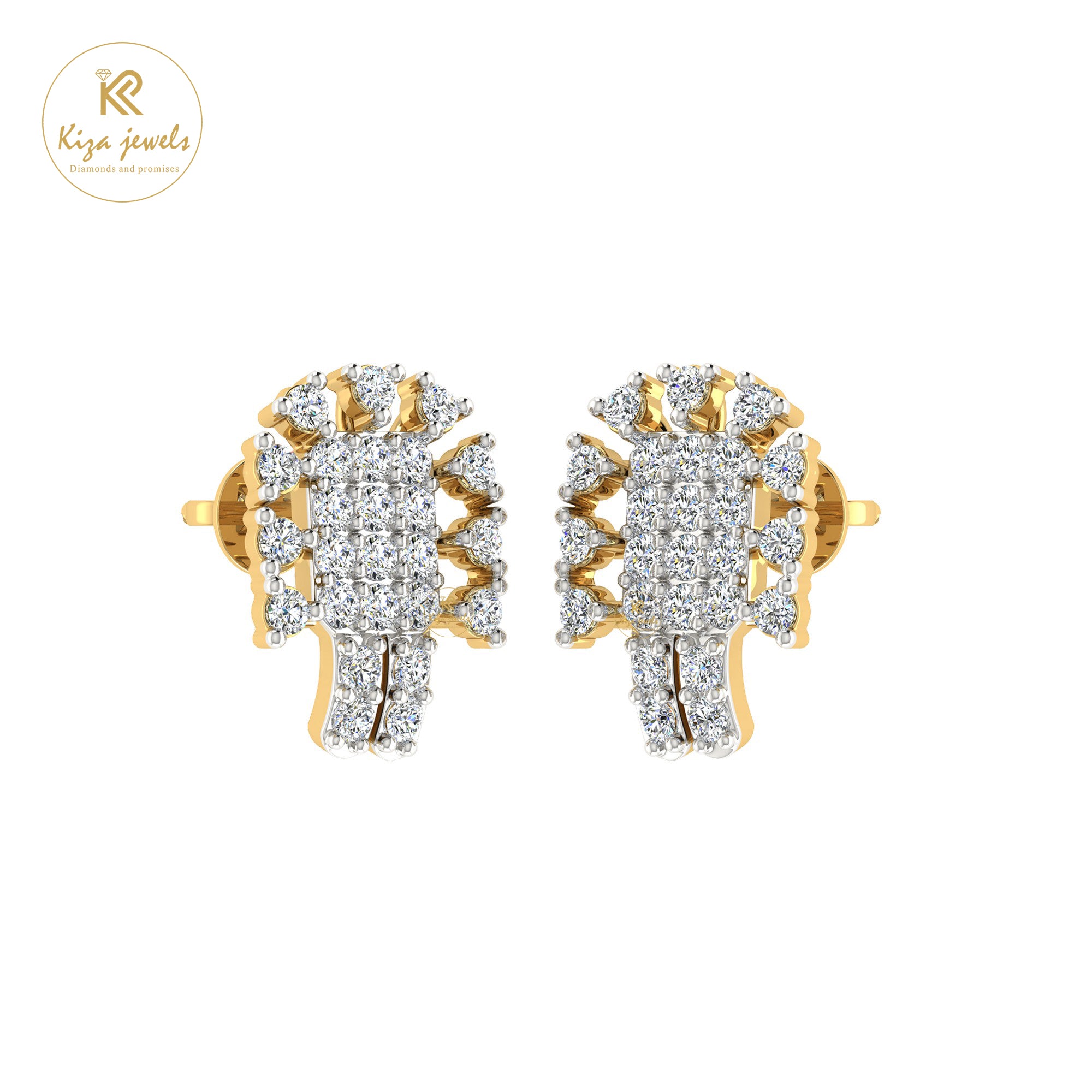 0.41 TDW Round Cut Diamond Women's Stud Earring