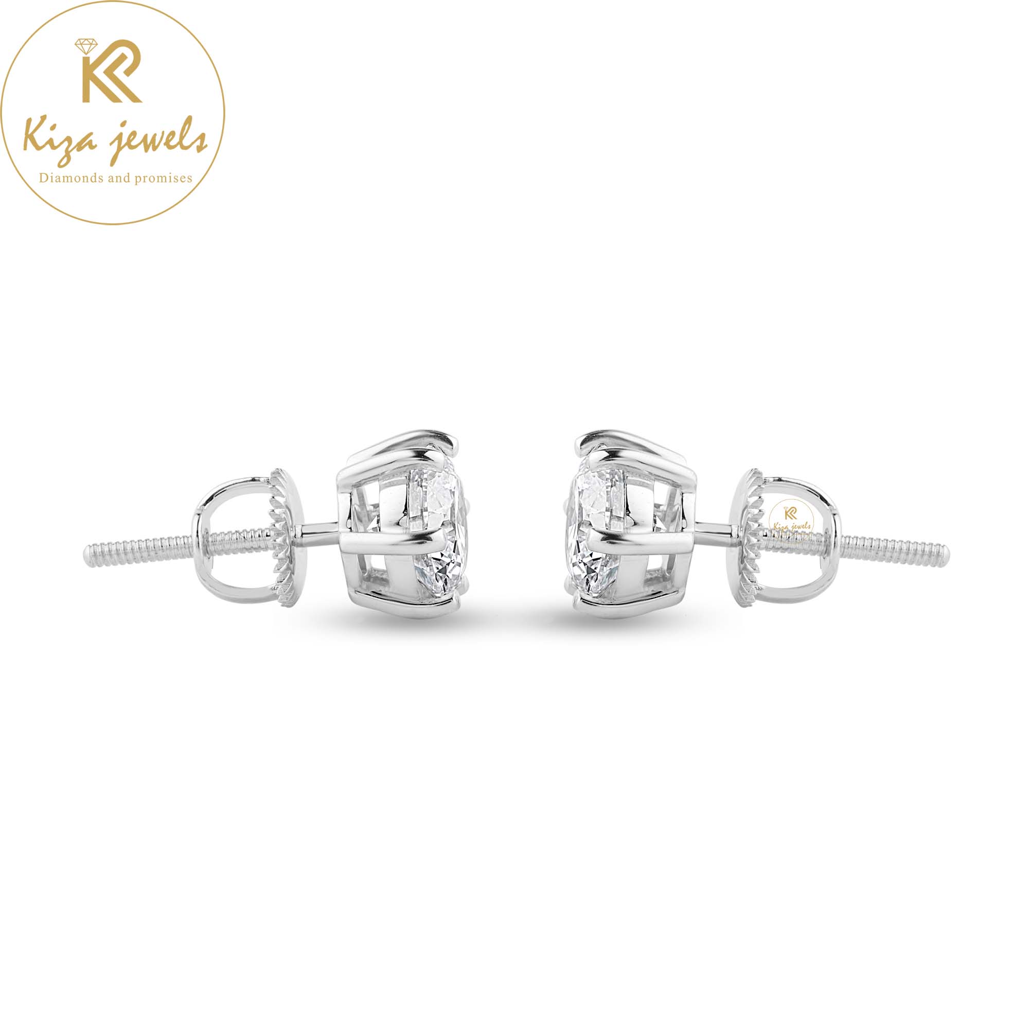 1.04 TDW Round Cut Diamond Stud Earring