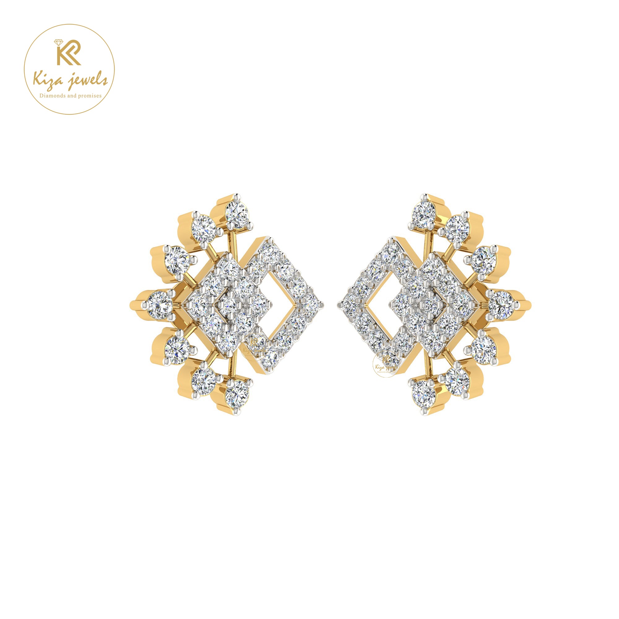 0.73 TDW Round Cut Diamond Stud Earring