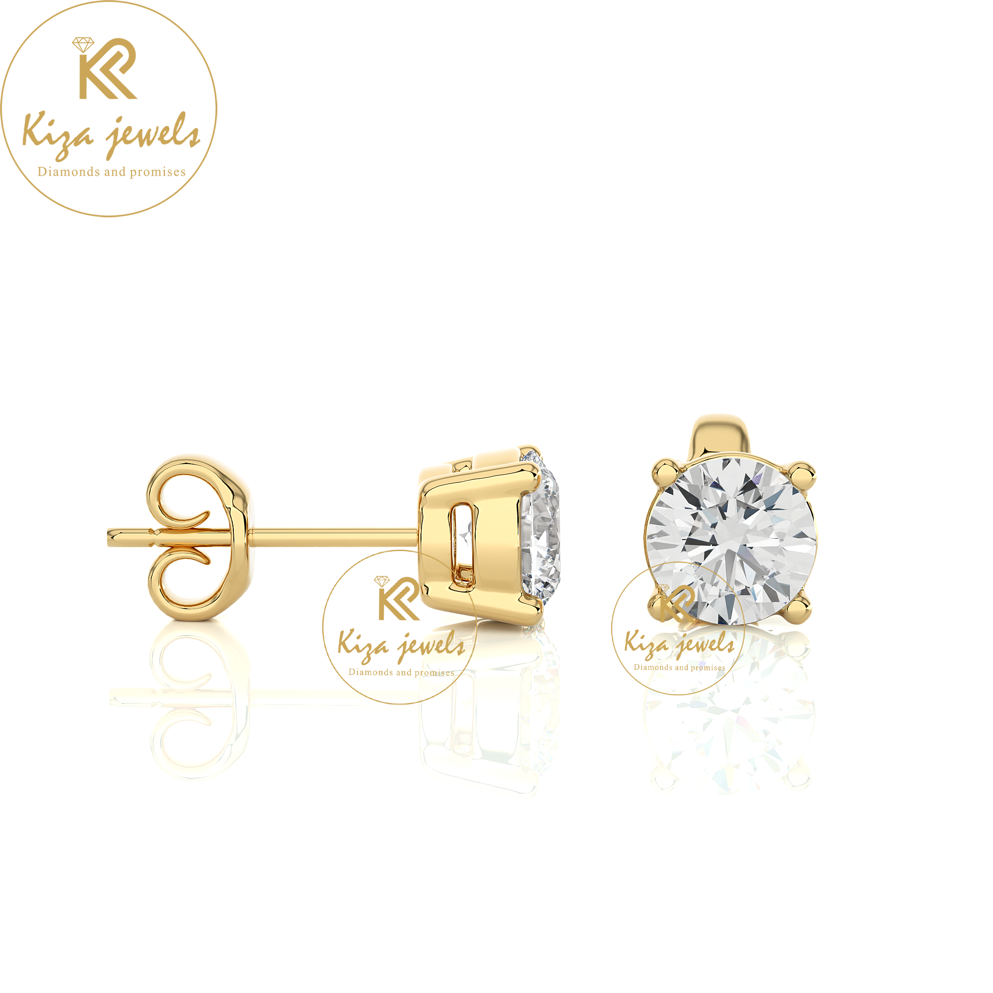 0.94 TDW Round Cut Diamond Women's Stud Earring