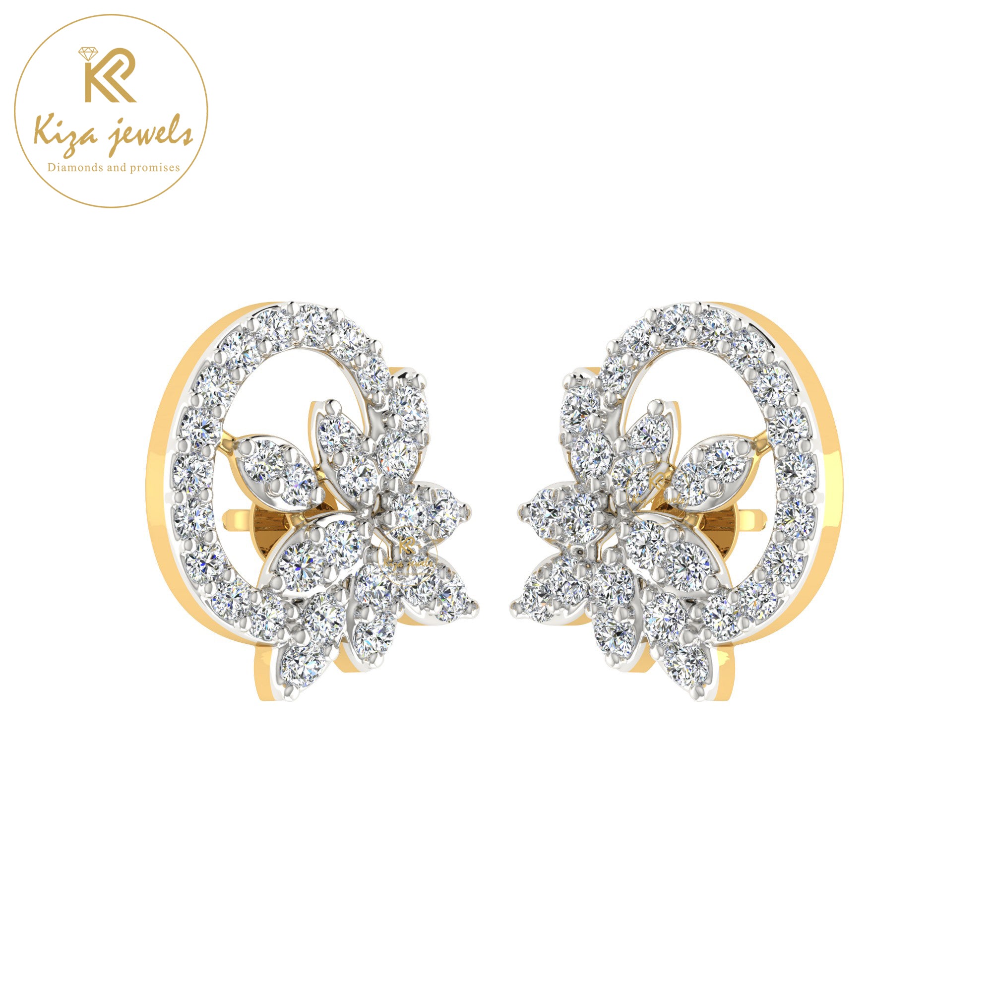 0.69 TDW Round Cut Diamond Women's Stud Earring