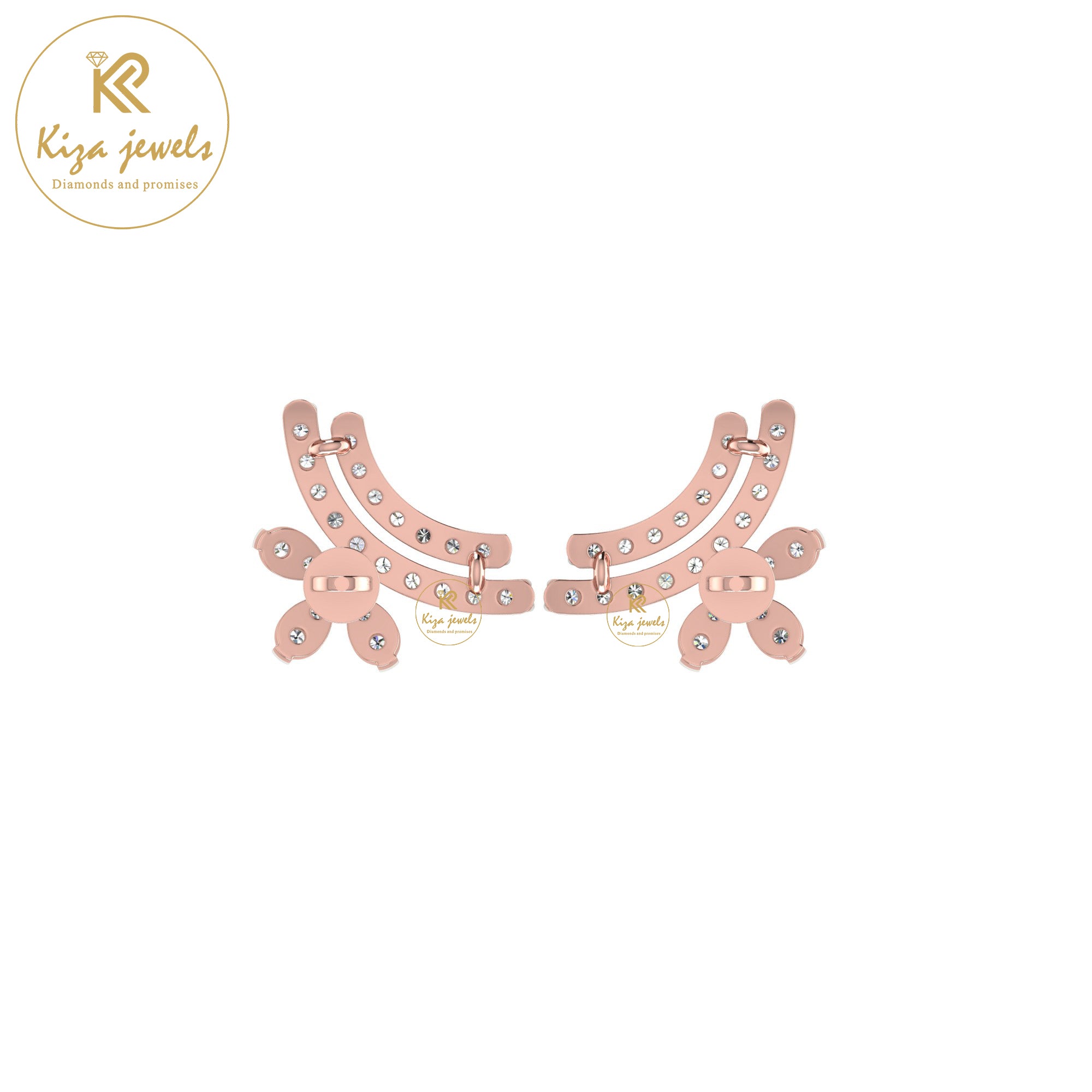0.46 TDW Round Cut Diamond Stud Earring