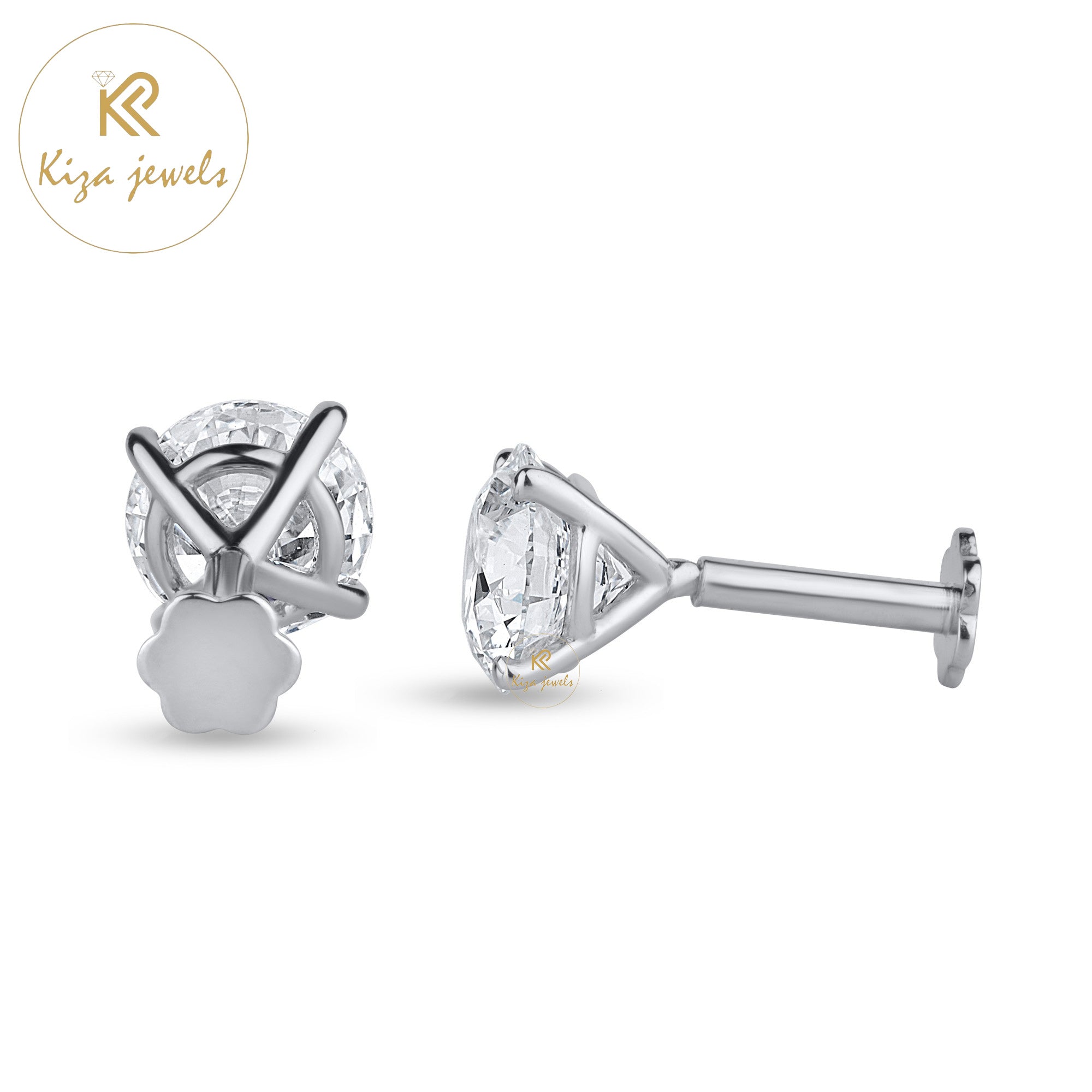 10.02 TDW Round Cut Diamond Stud Earring