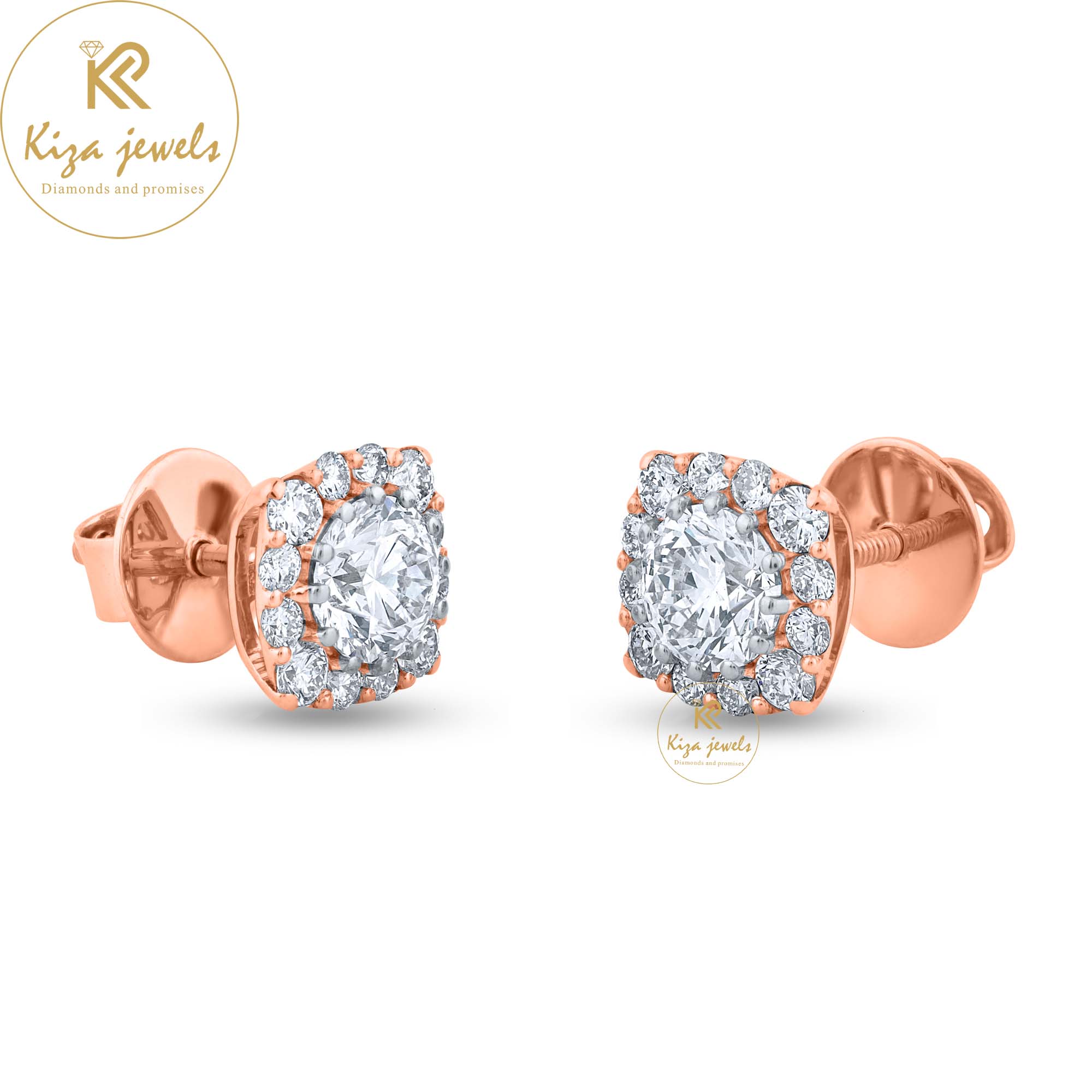 1.81 TDW Round Brilliant Cut Diamond Stud Earring