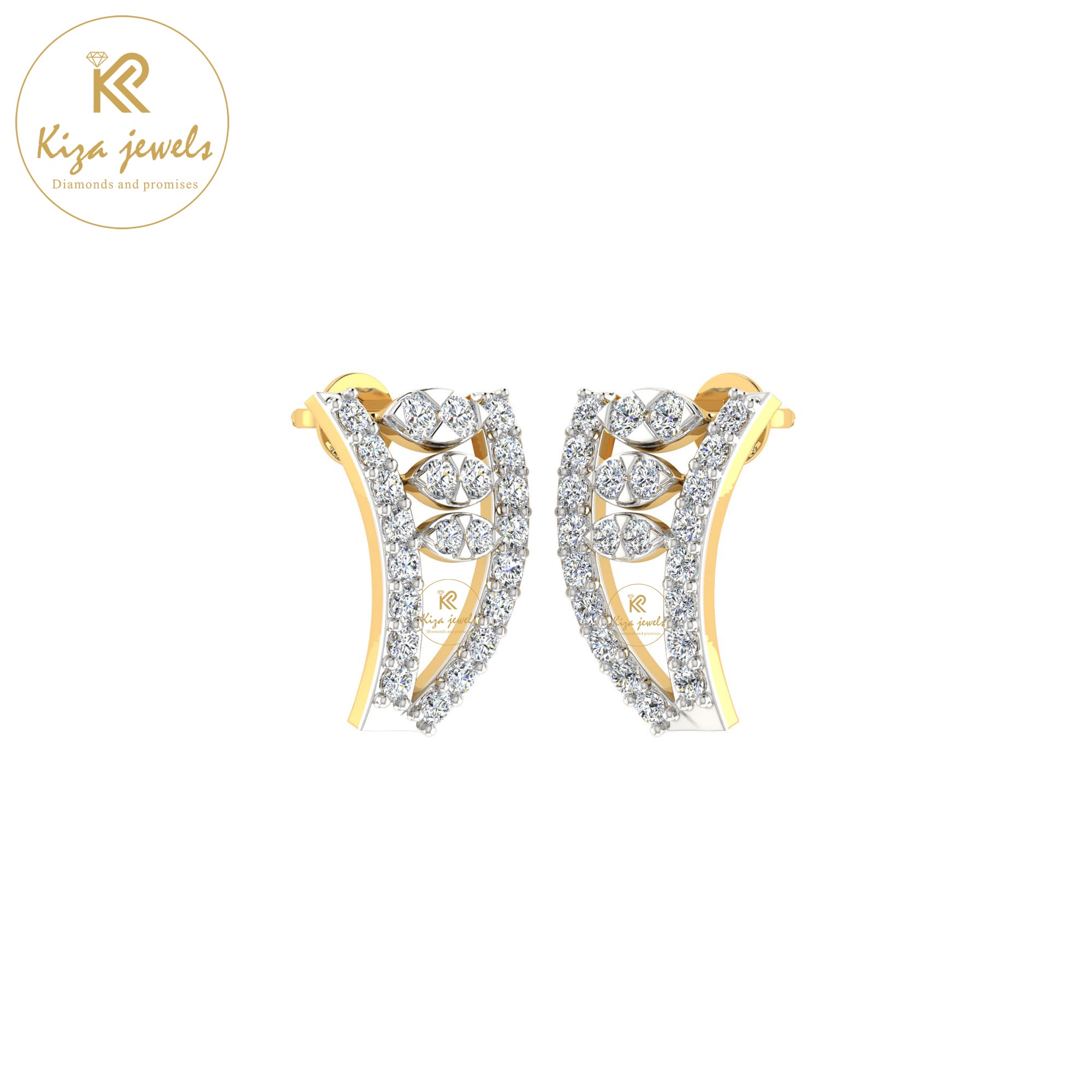 0.41 TDW Round Cut Diamond Stud Earring