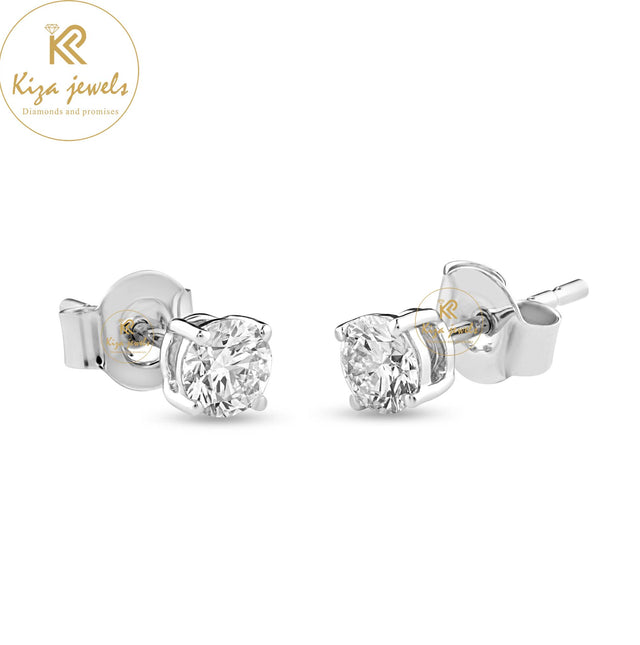 2.09 TDW Round Cut Diamond Stud Earring