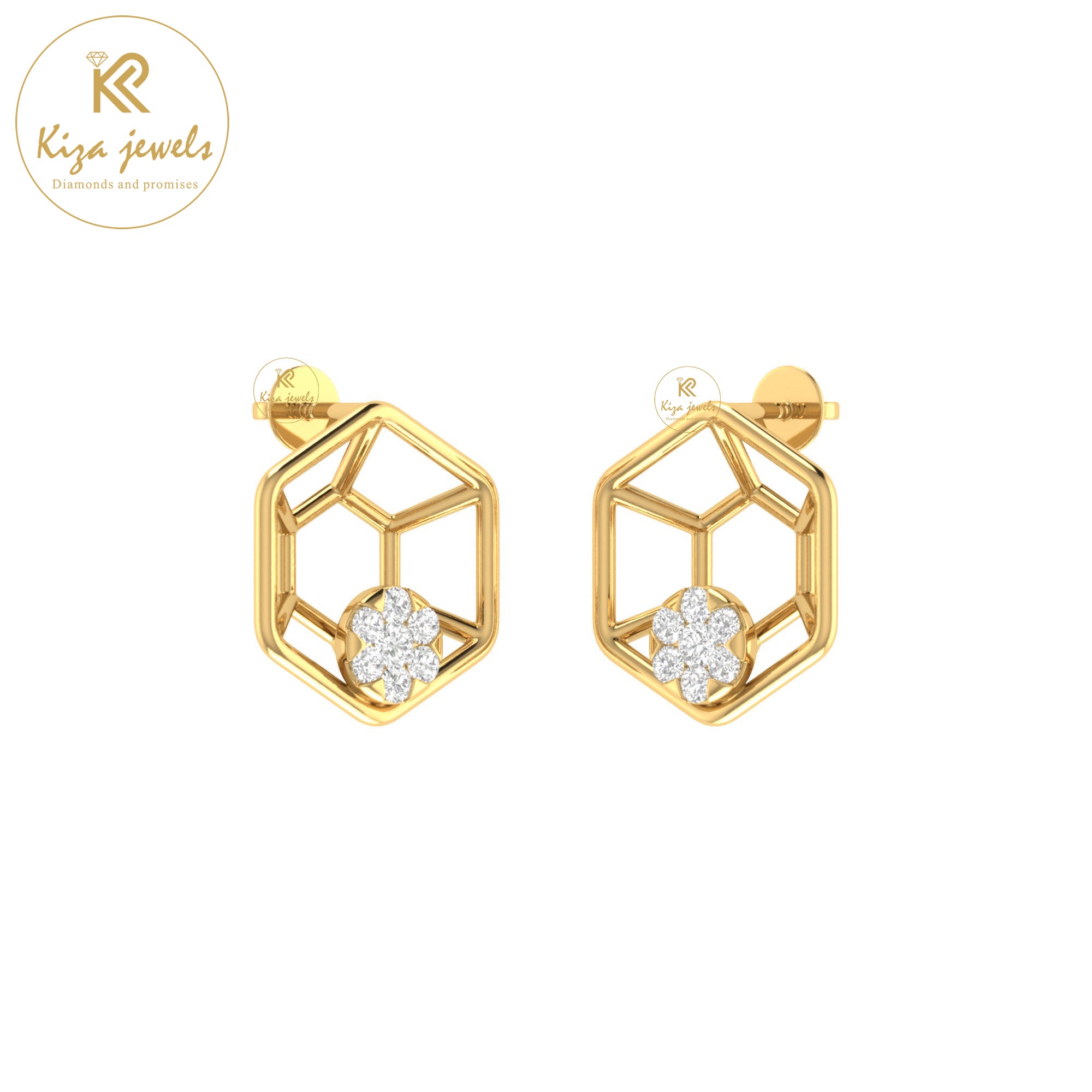 0.16 TDW Round Cut Diamond Women's Stud Earring