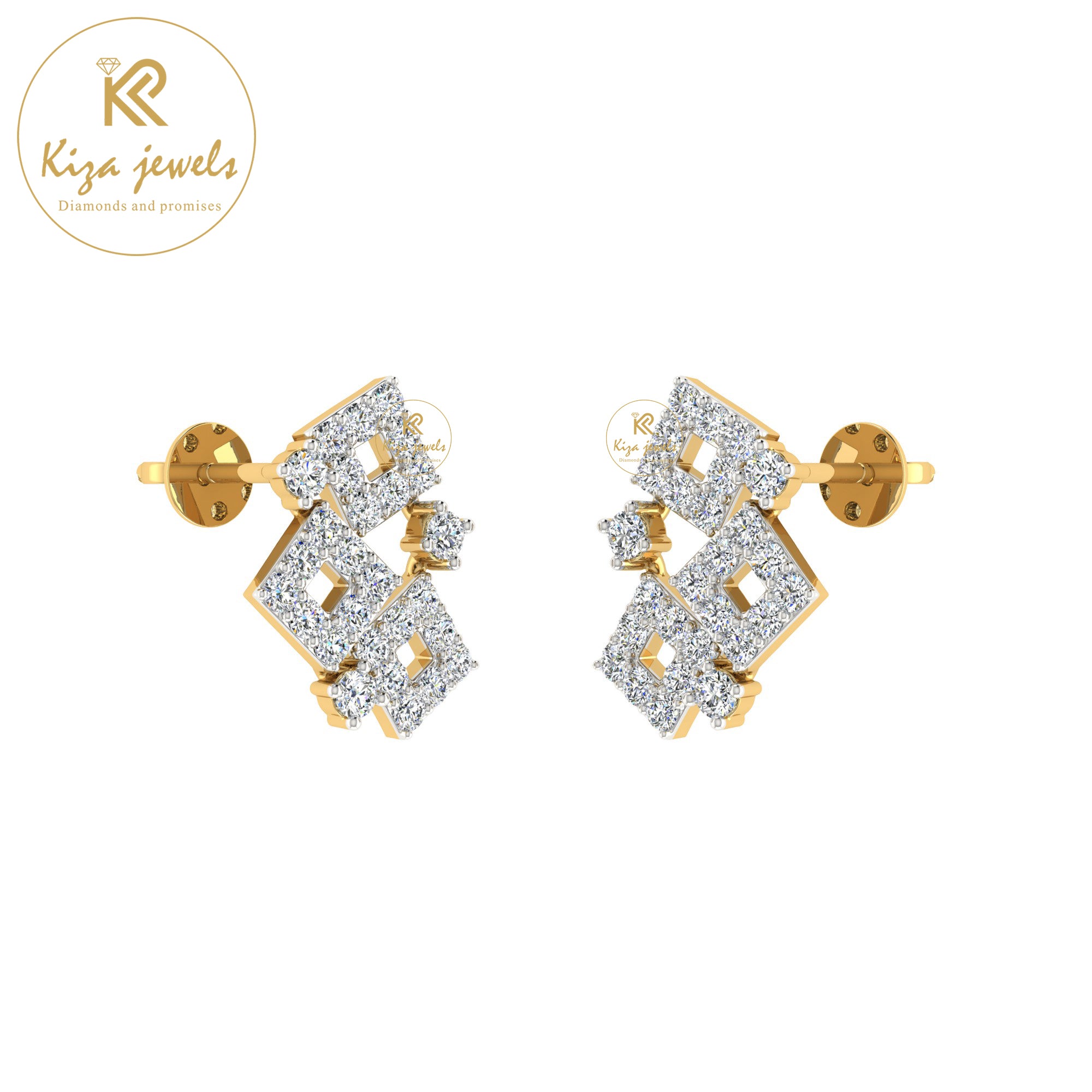 0.49 TDW Round Cut Diamond Women's Stud Earring