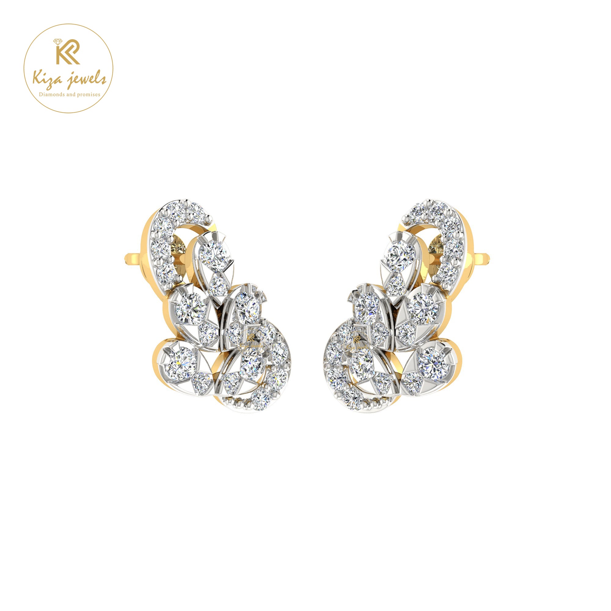 0.54 TDW Round Cut Diamond Women's Stud Earring