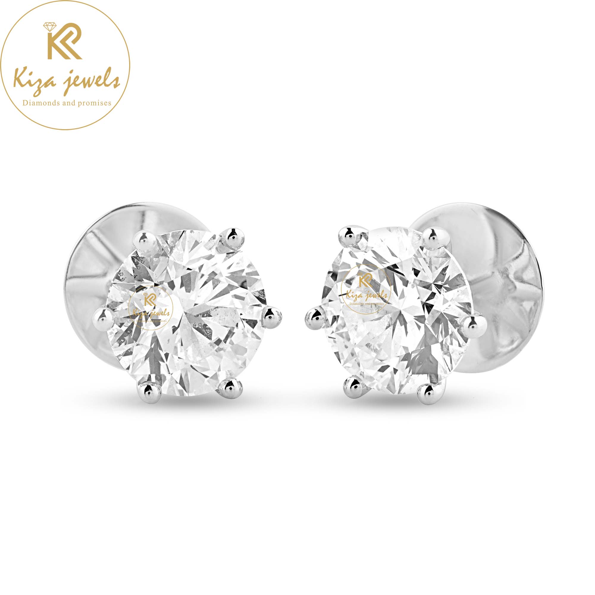 1.60 TDW Round Cut Diamond Stud Earring