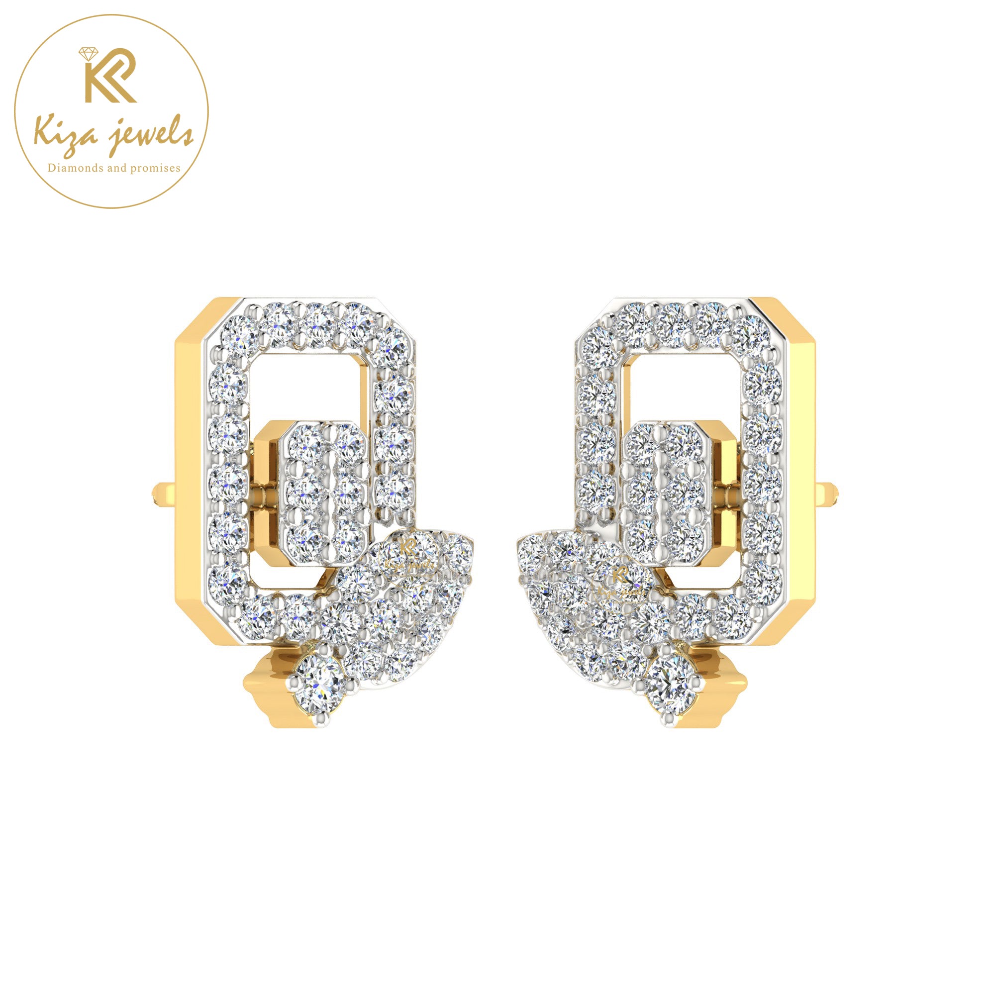 0.52 TDW Round Cut Diamond Women's Stud Earring
