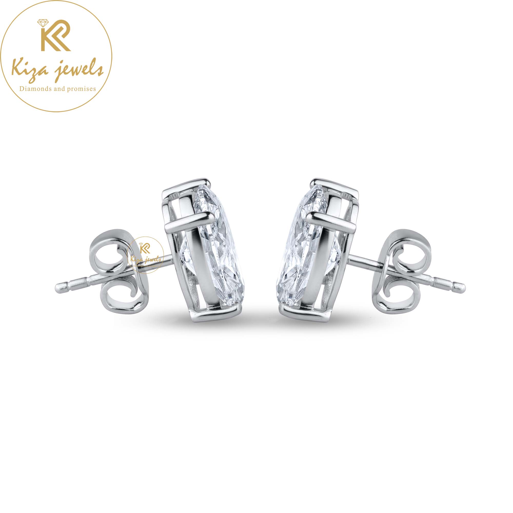 4.00 TDW Oval Cut Diamond Stud Earring