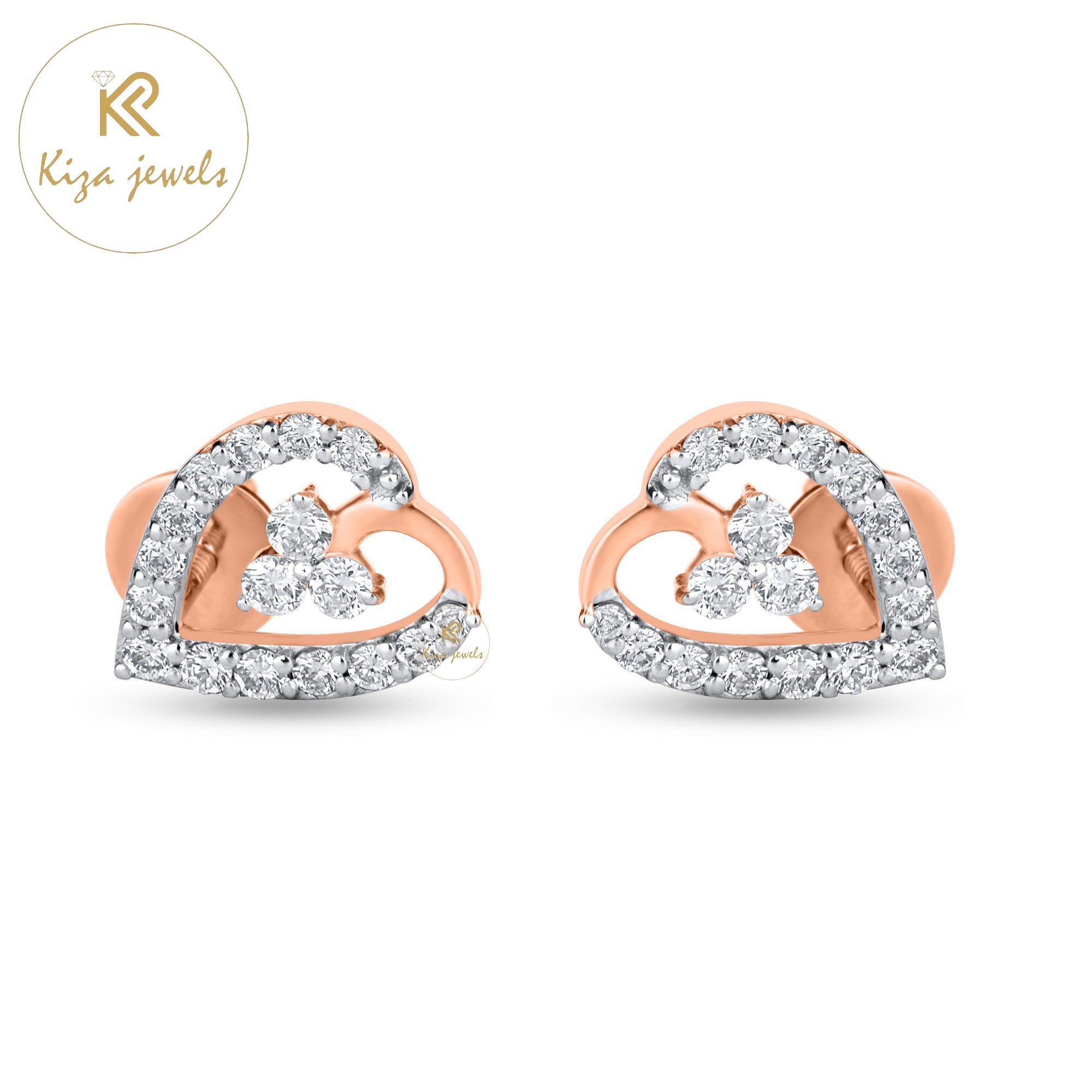 0.43 TDW Round Cut Diamond Stud Earring