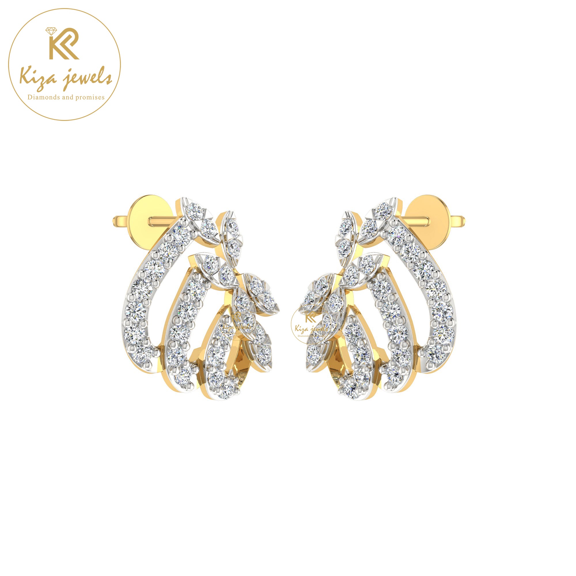 0.42 TDW Round Cut Diamond Women's Stud Earring