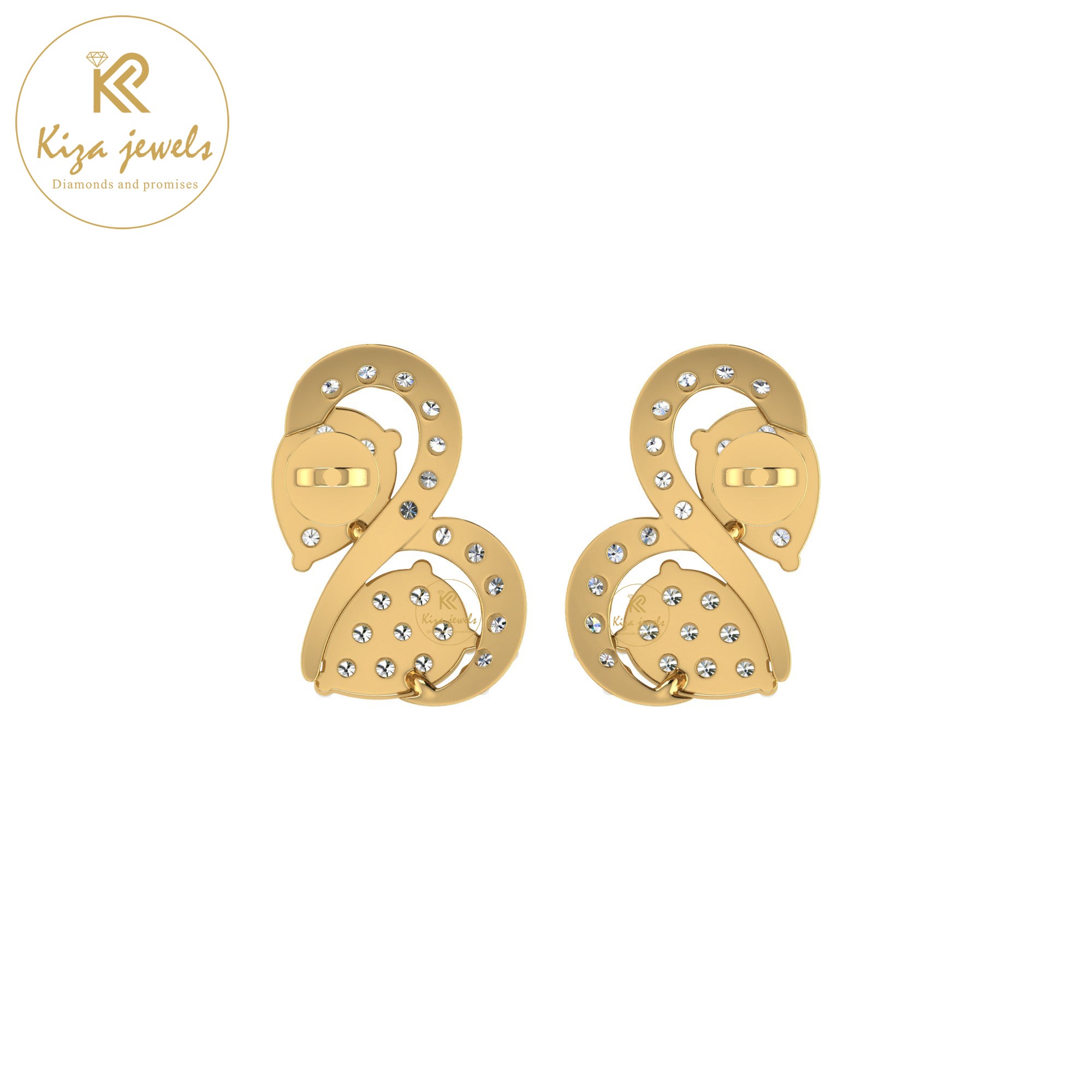 0.52 TDW Round Cut Diamond Women's Stud Earring