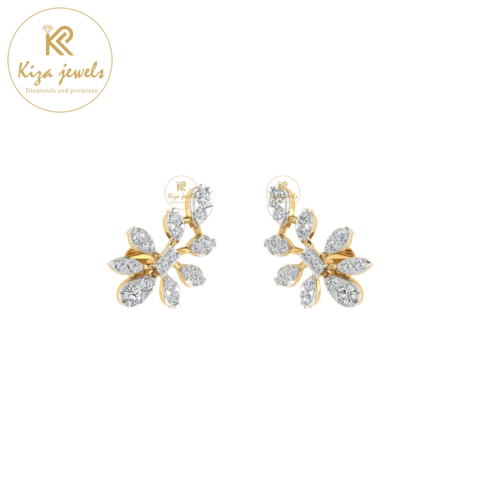 0.37 TDW Round Cut Diamond Stud Earring