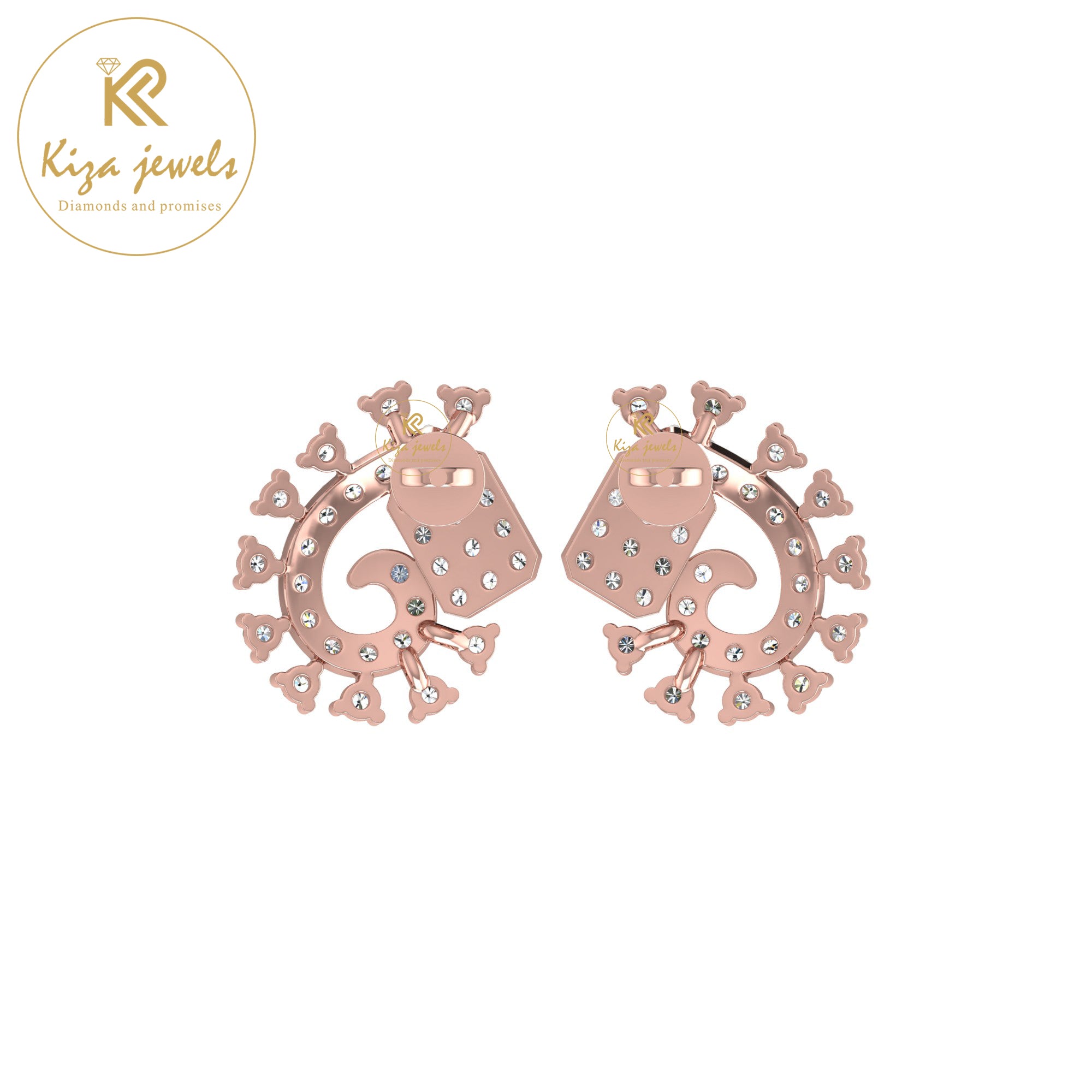 0.56 TDW Round Cut Diamond Women's Stud Earring