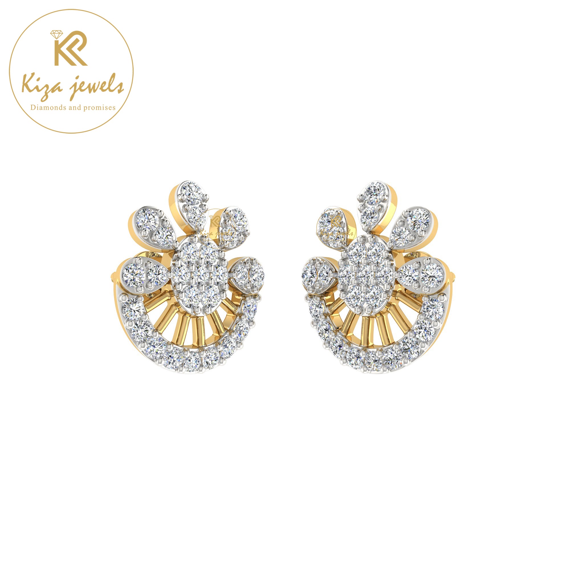0.52 TDW Round Cut Diamond Women's Stud Earring