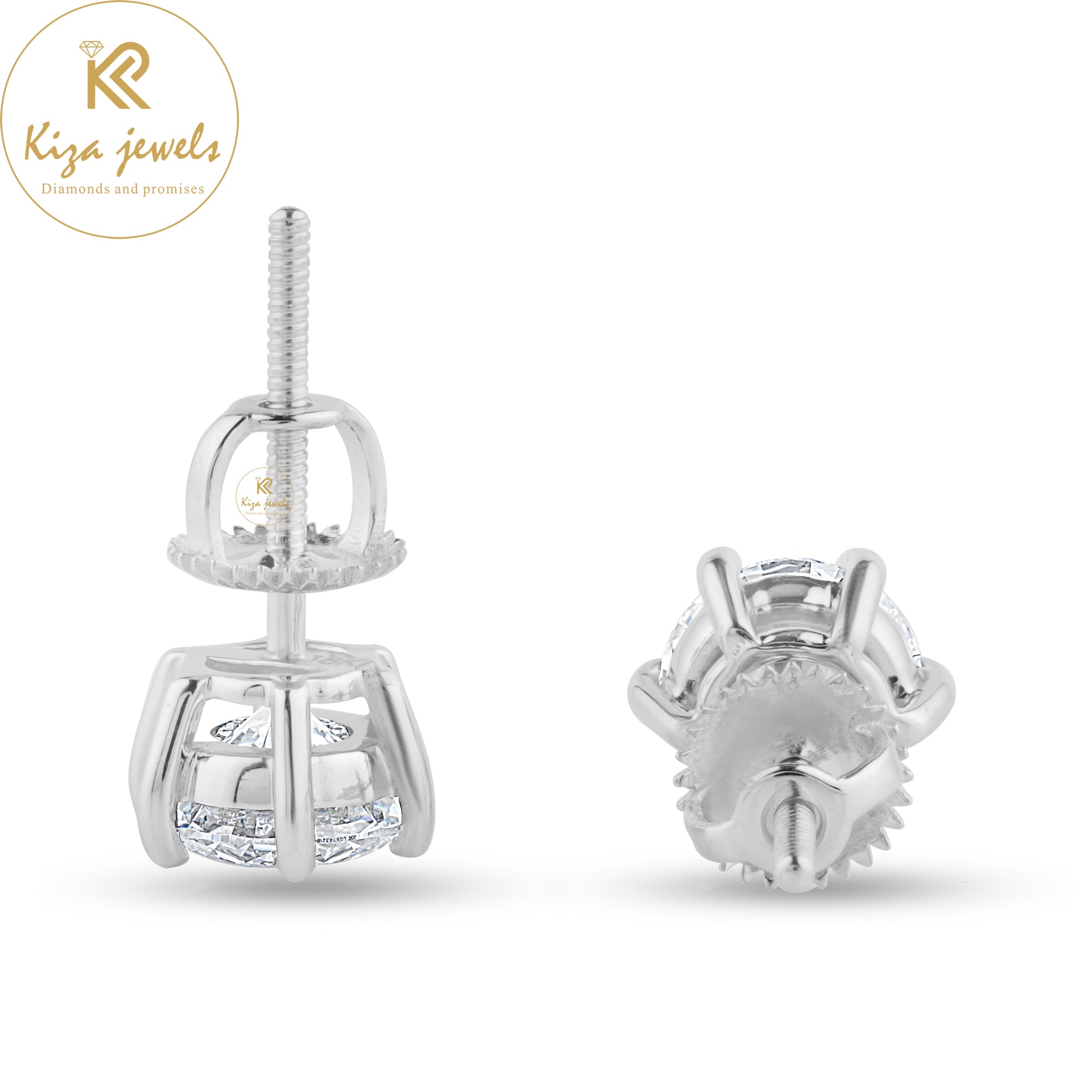1.04 TDW Round Cut Diamond Stud Earring