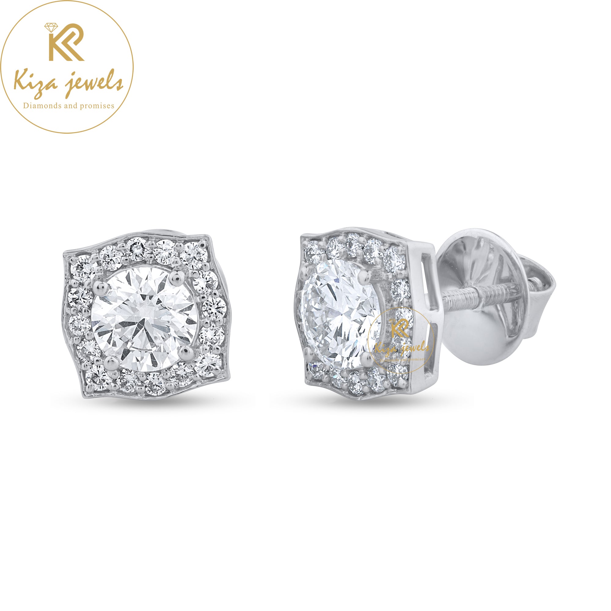 1.50 TDW Round Brilliant Cut Diamond Stud Earring