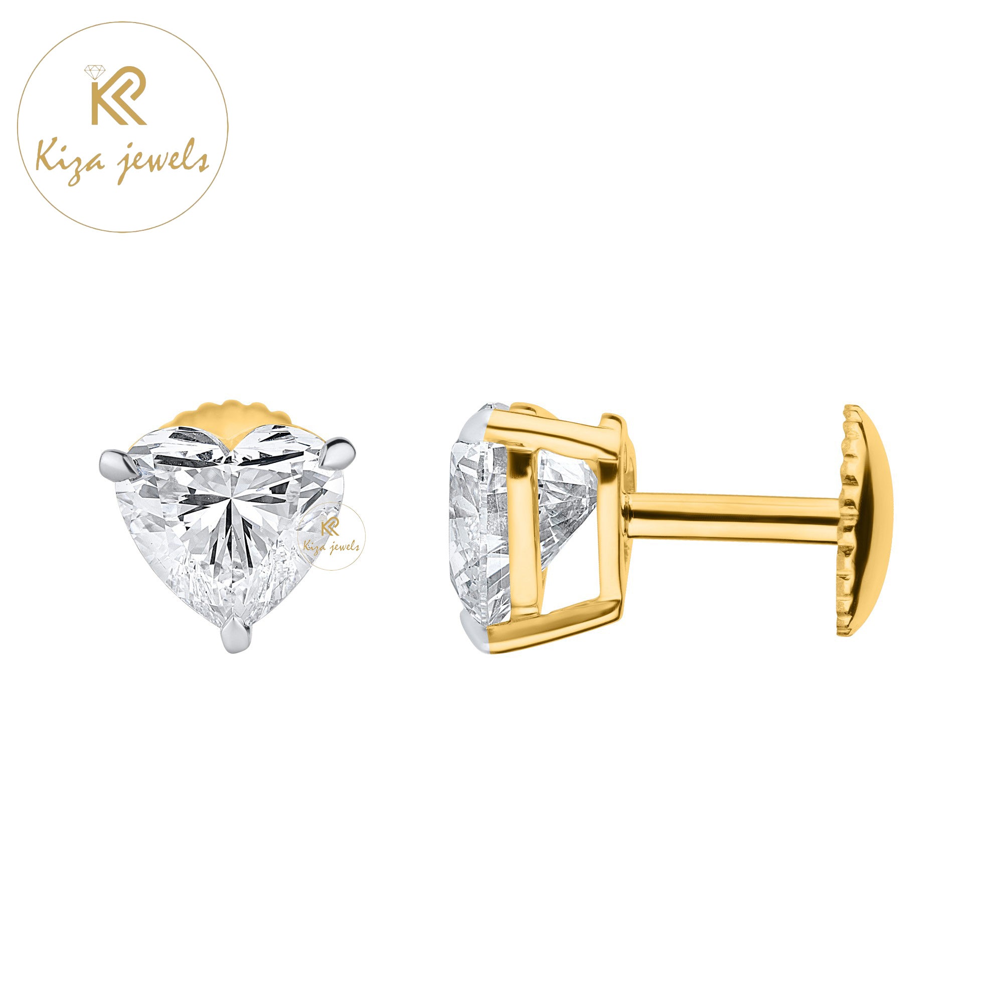 2.50 TDW Heart Cut Diamond Stud Earring