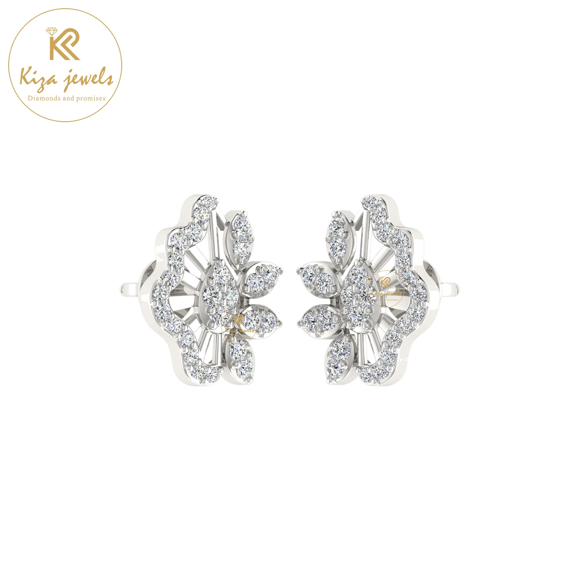 0.58 TDW Round Cut Diamond Women's Stud Earring