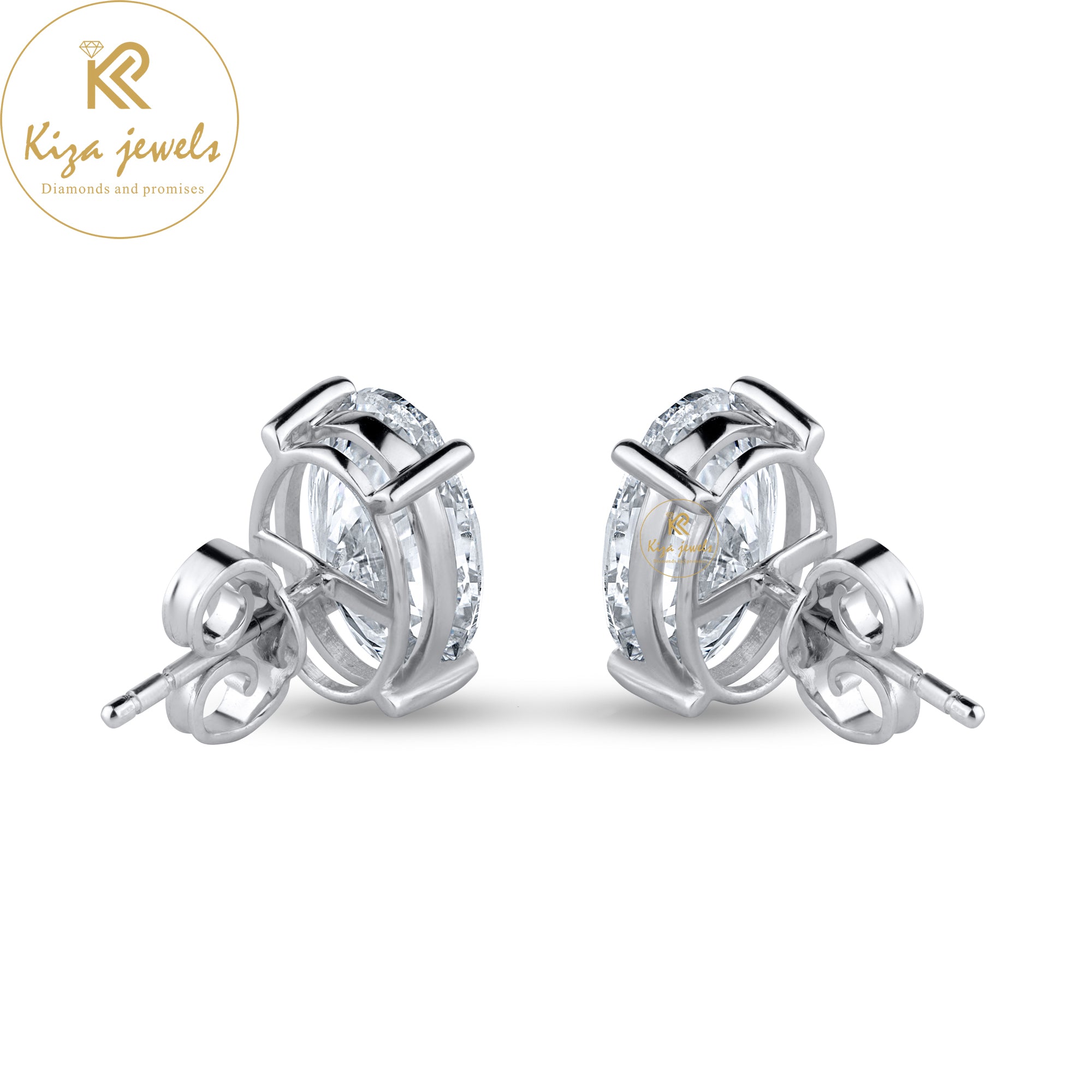 4.00 TDW Oval Cut Diamond Stud Earring