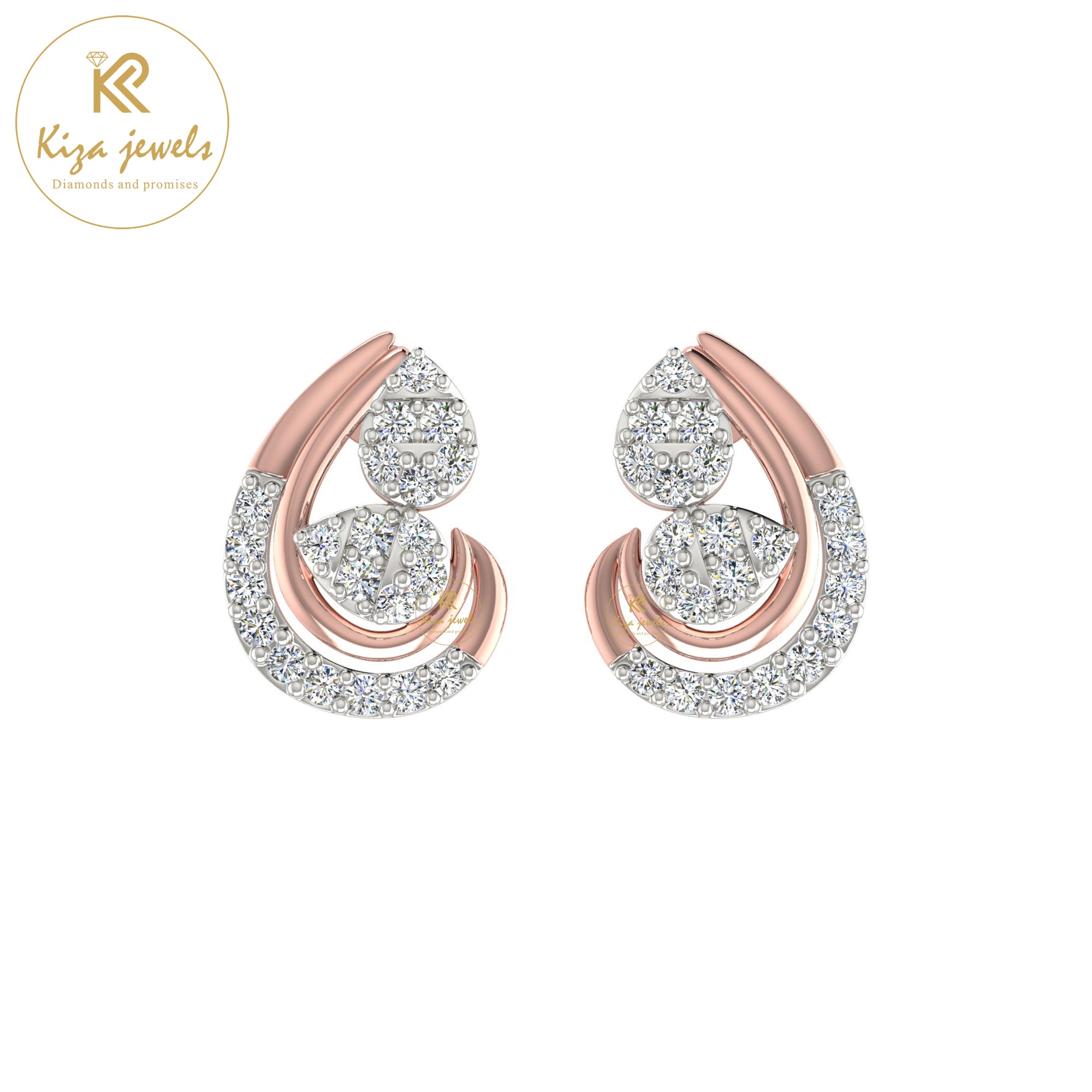 0.36 TDW Round Cut Diamond Women's Stud Earring