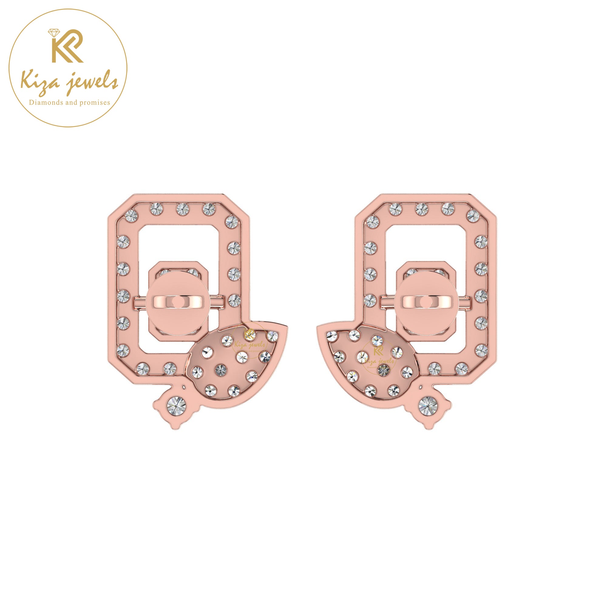 0.52 TDW Round Cut Diamond Women's Stud Earring