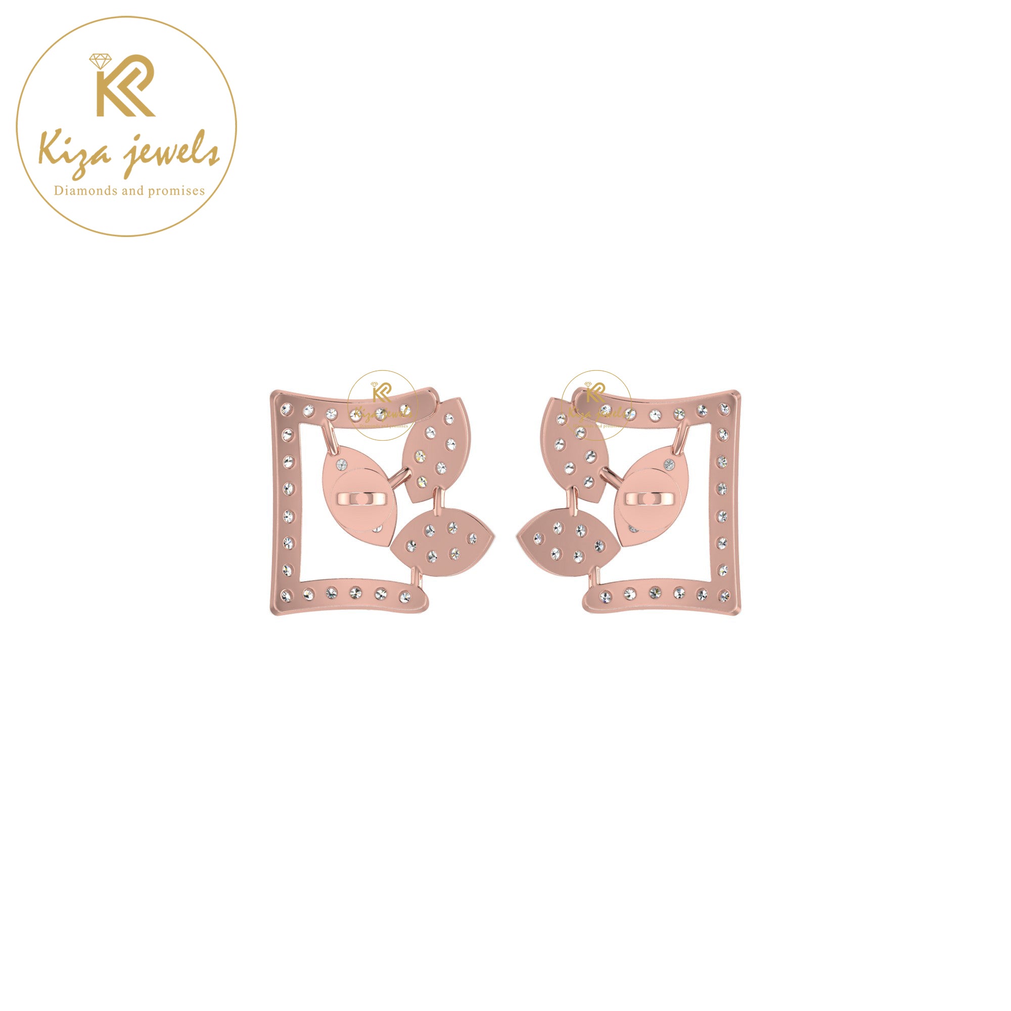 0.57 TDW Round Cut Diamond Women's Stud Earring