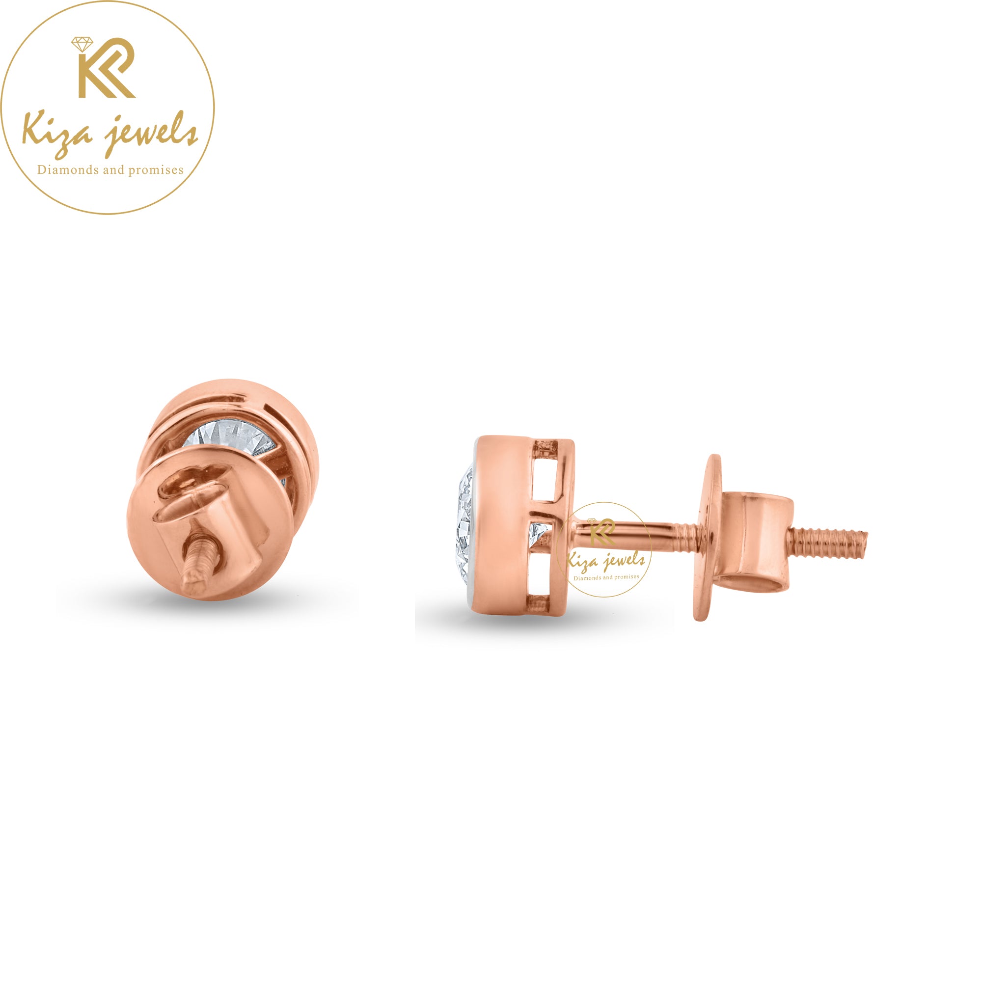 1.08 TDW Round Brilliant Cut Diamond Stud Earring