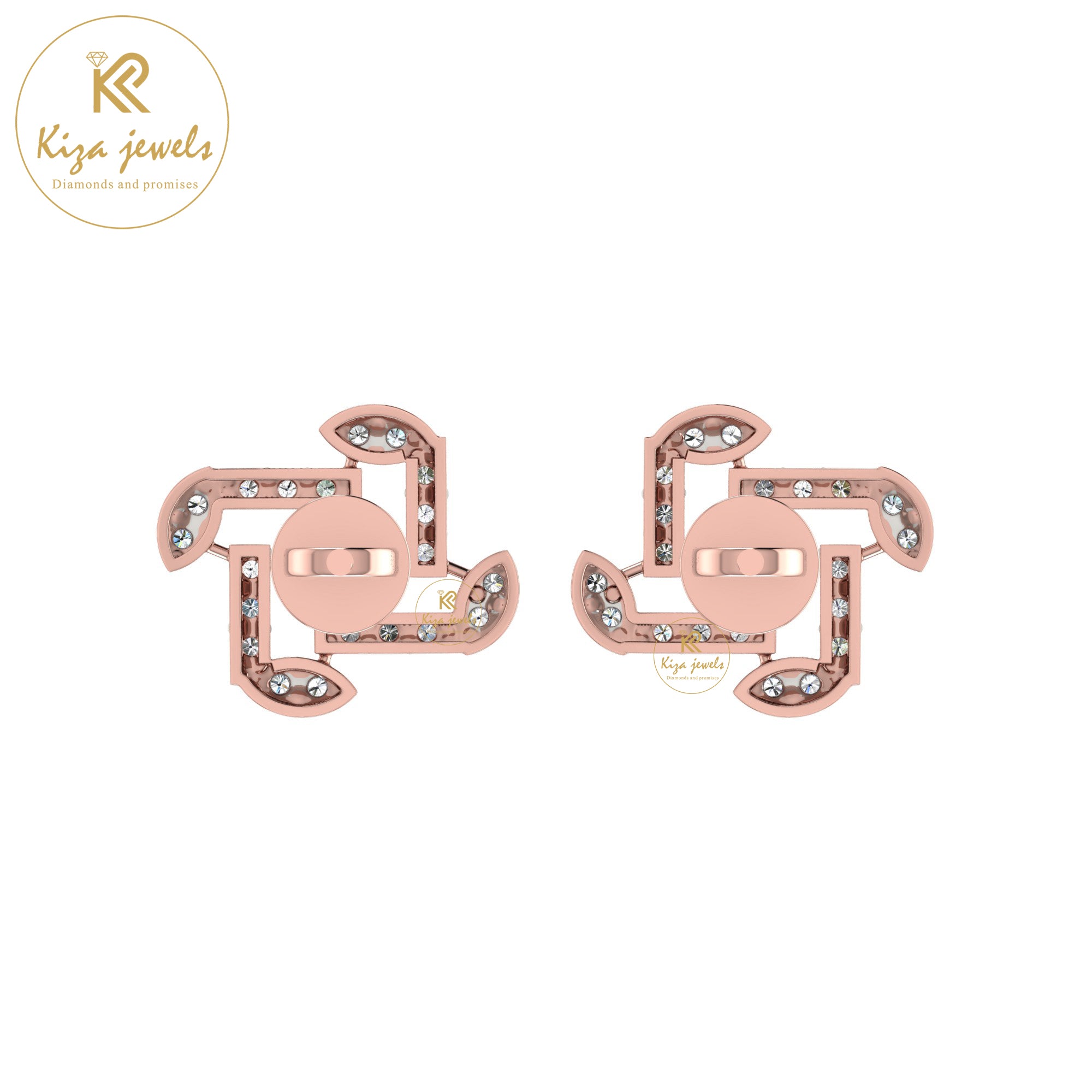 0.53 TDW Round Cut Diamond Women's Stud Earring