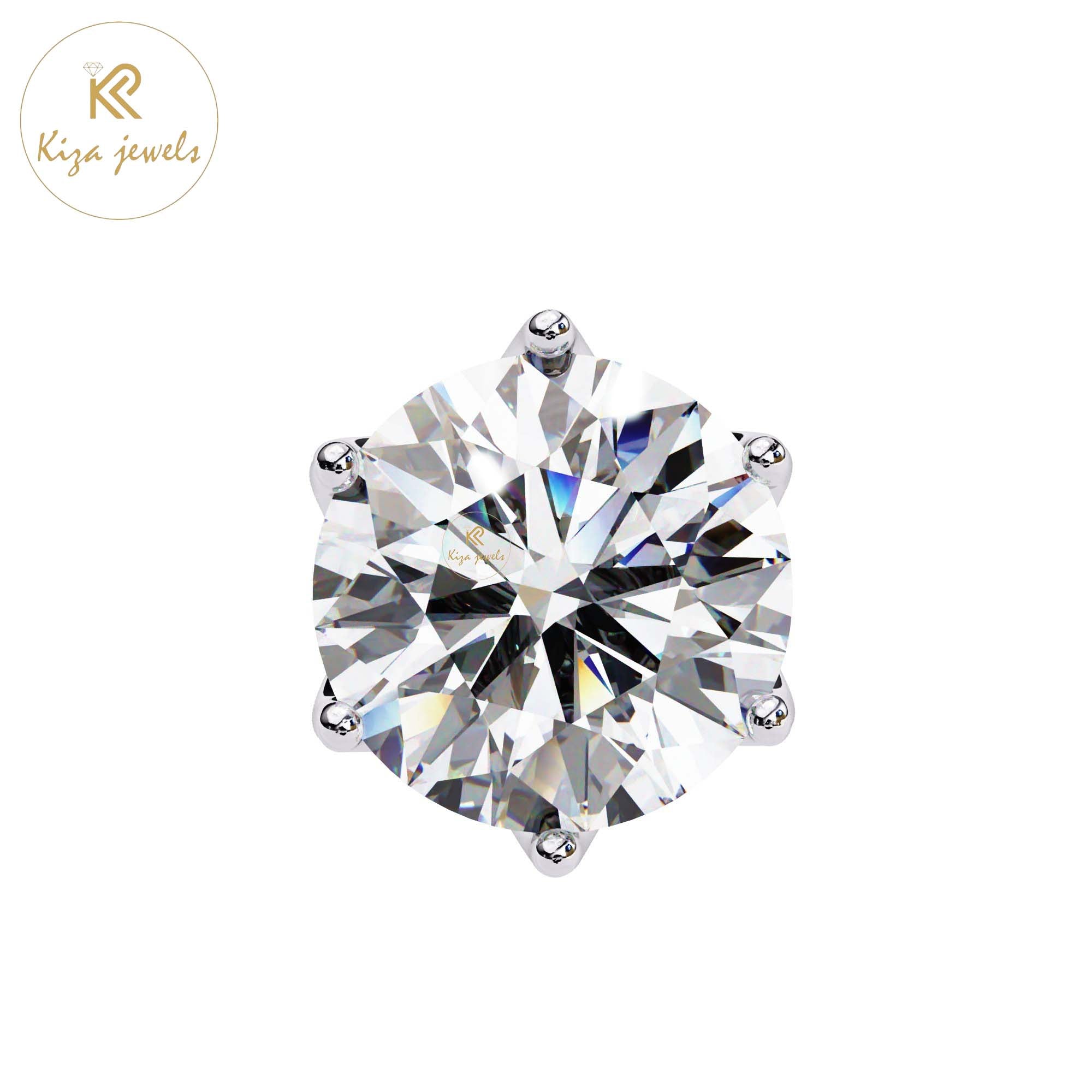 2.62 TDW Round Cut Diamond Stud Earring