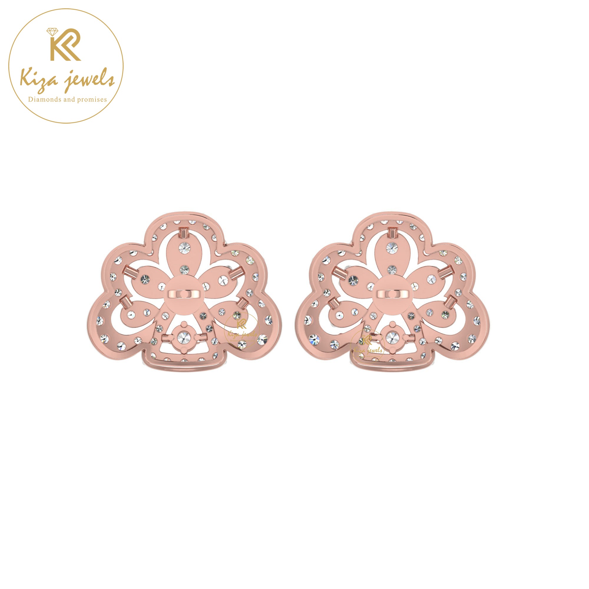 0.89 TDW Round Cut Diamond Women's Stud Earring