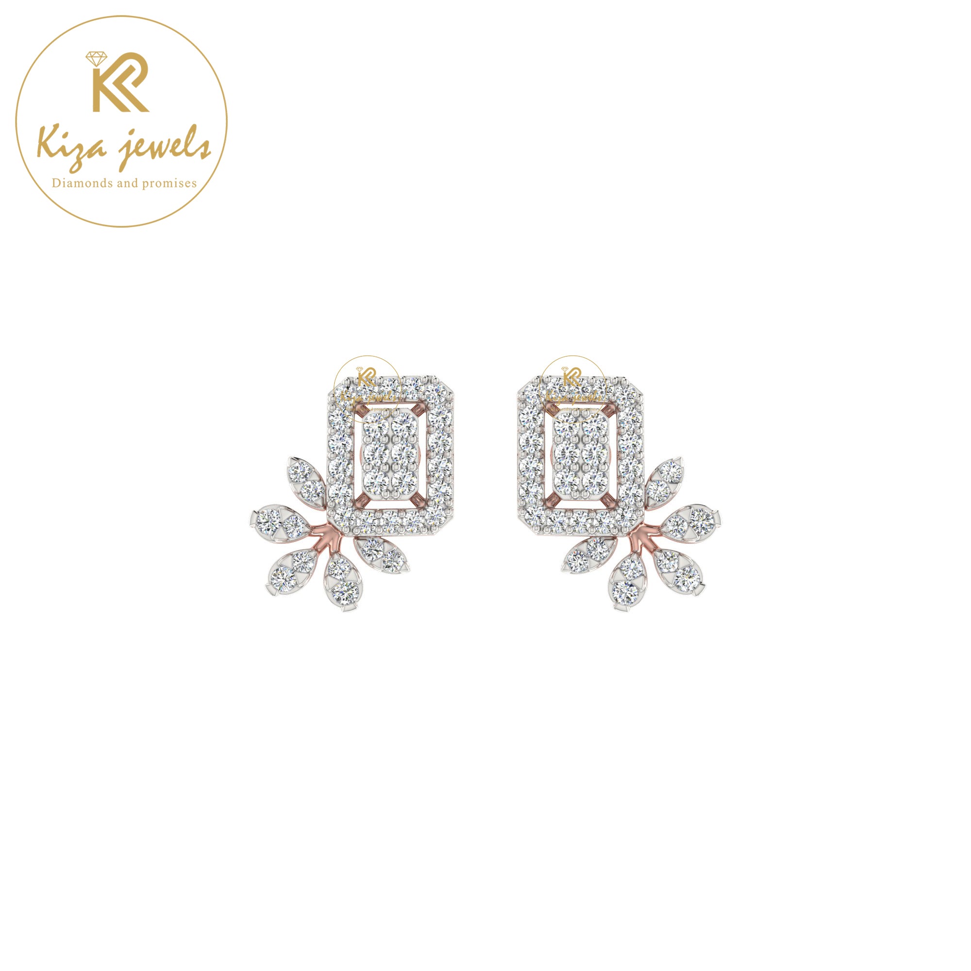 0.54 TDW Round Cut Diamond Women's Stud Earring