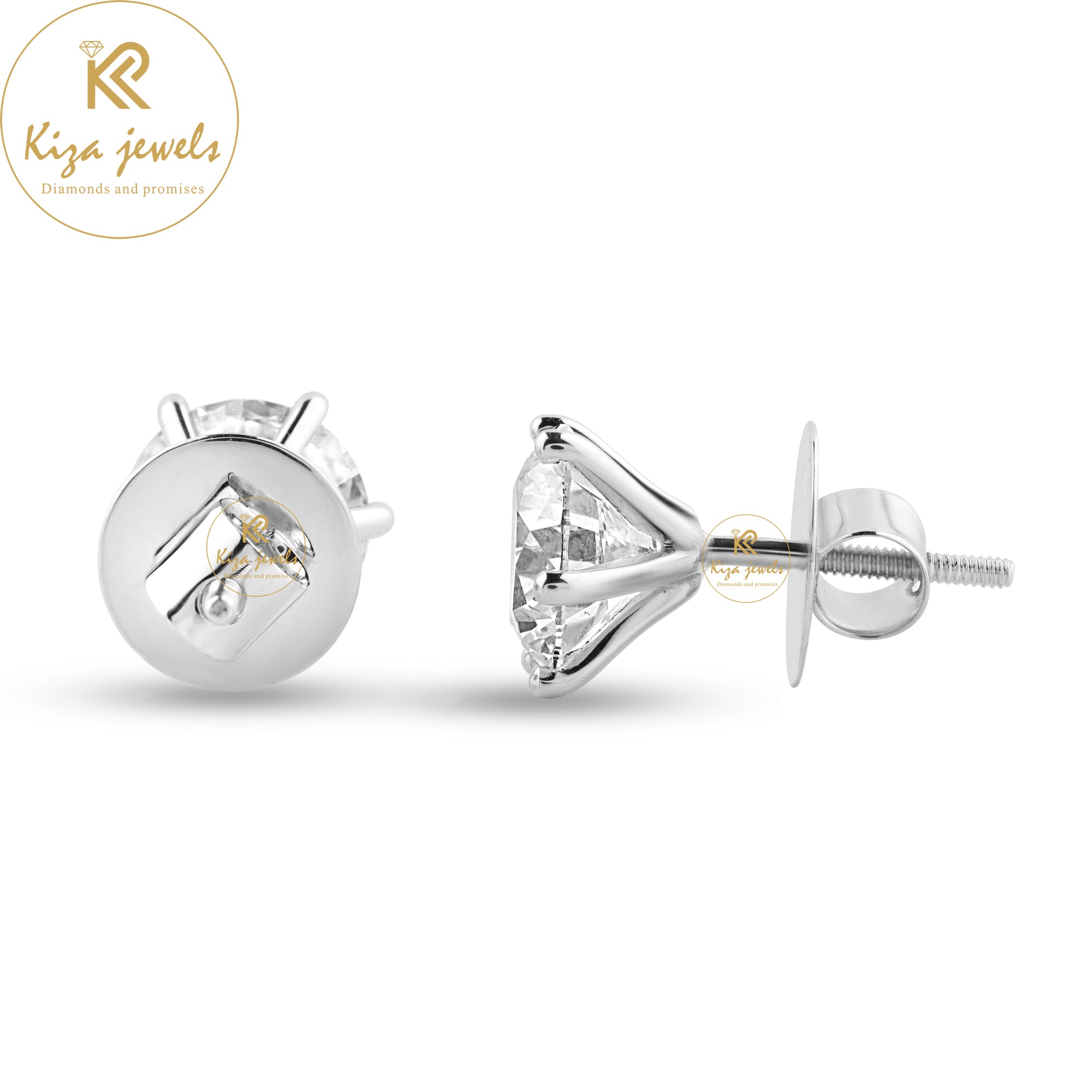 1.60 TDW Round Cut Diamond Stud Earring