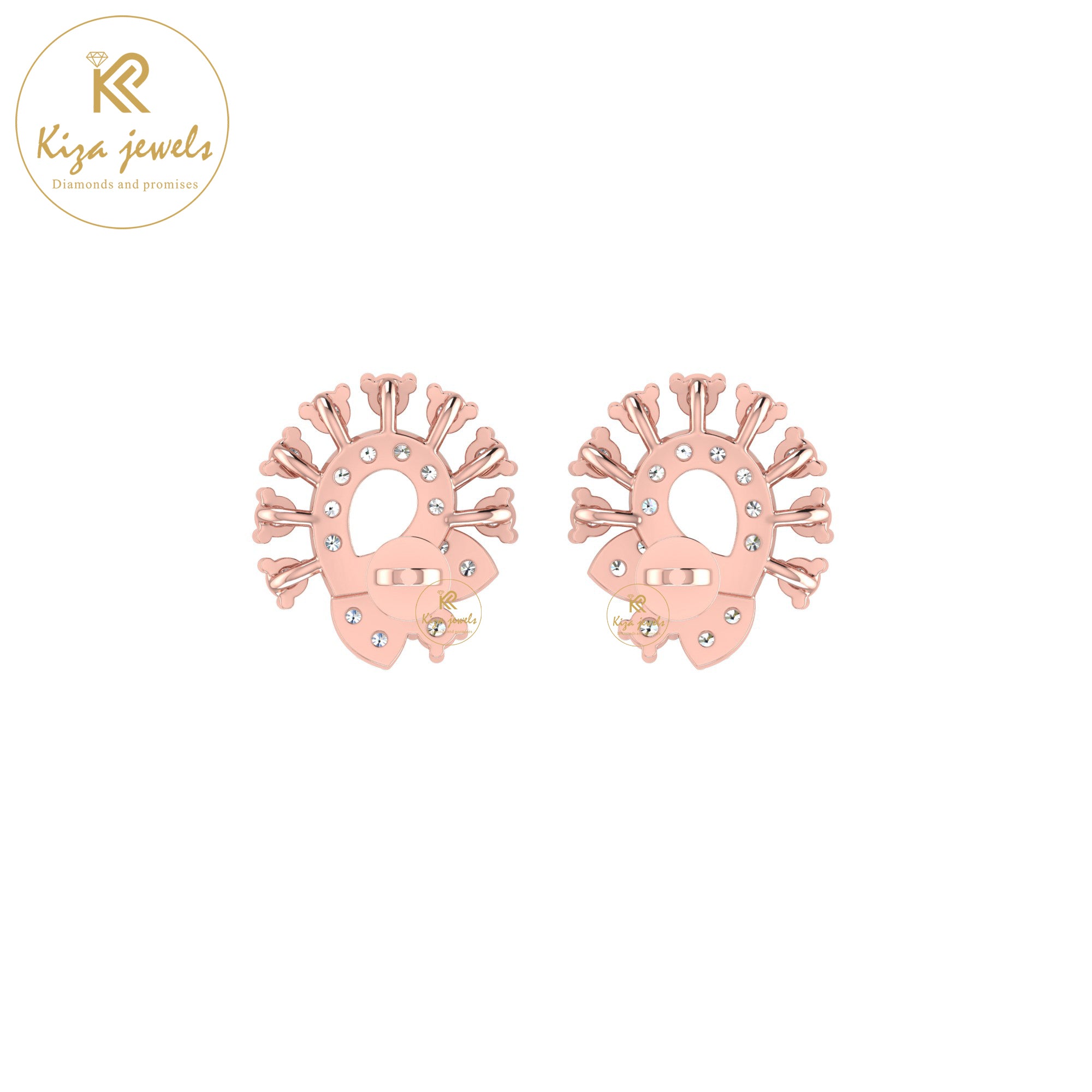 0.47 TDW Round Cut Diamond Stud Earring