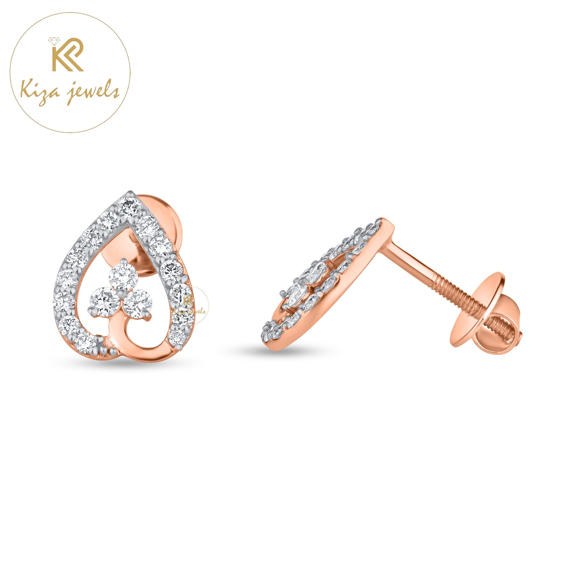 0.43 TDW Round Cut Diamond Stud Earring