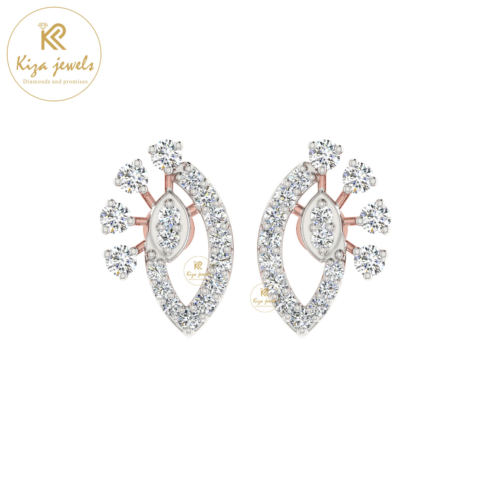 0.45 TDW Round Cut Diamond Women's Stud Earring
