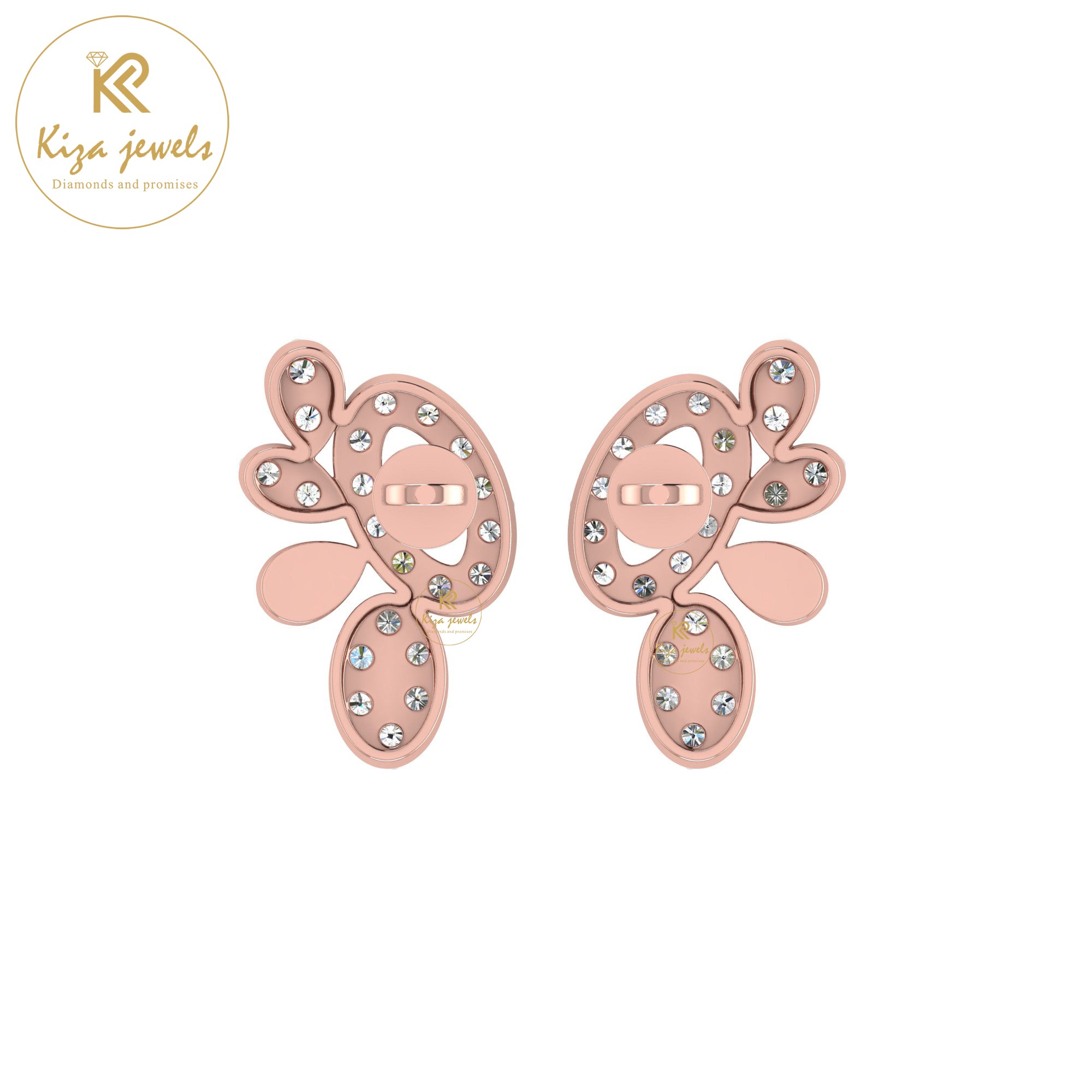 0.57 TDW Round Cut Diamond Women's Stud Earring