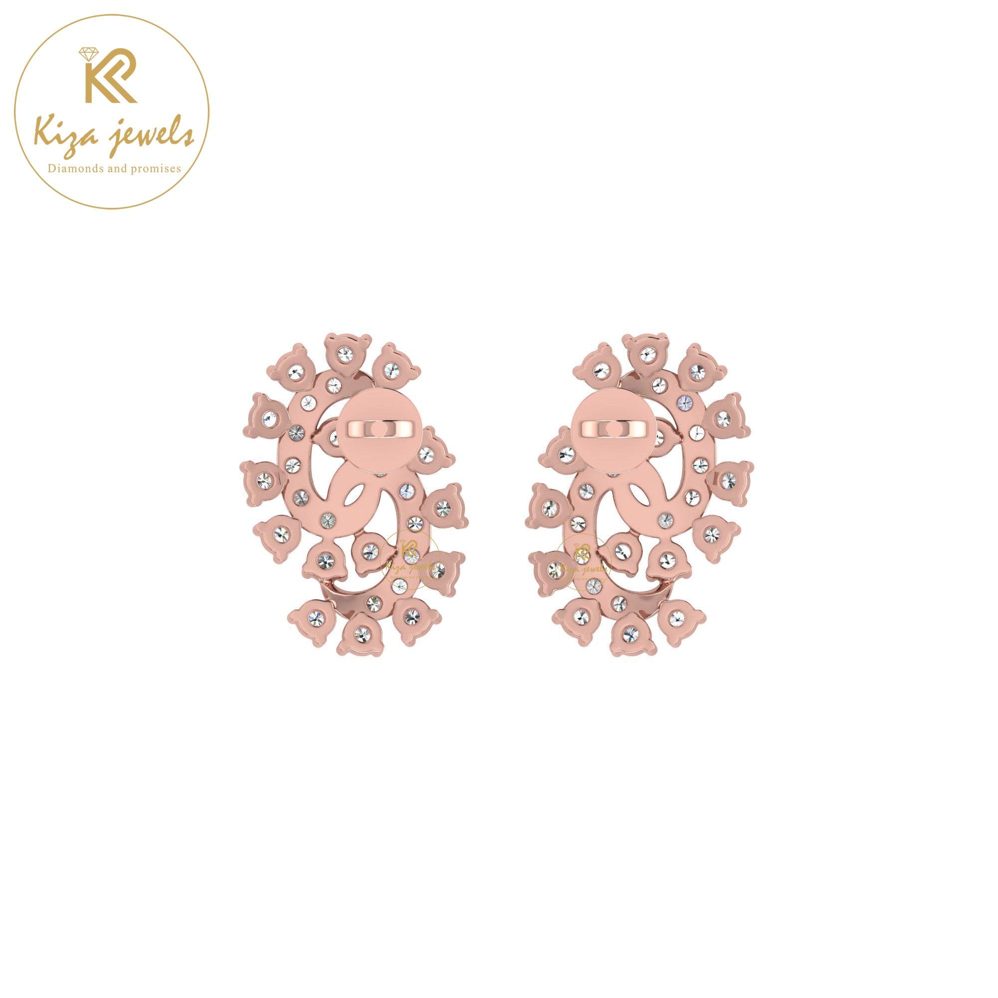 0.42 TDW Round Cut Diamond Women's Stud Earring