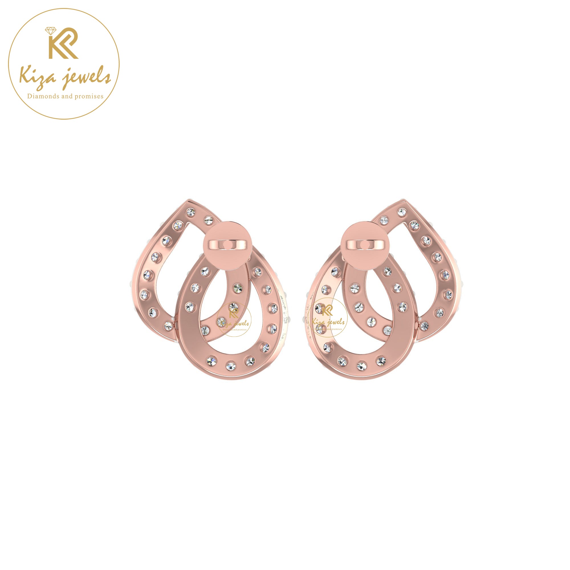 0.48 TDW Round Cut Diamond Women's Stud Earring