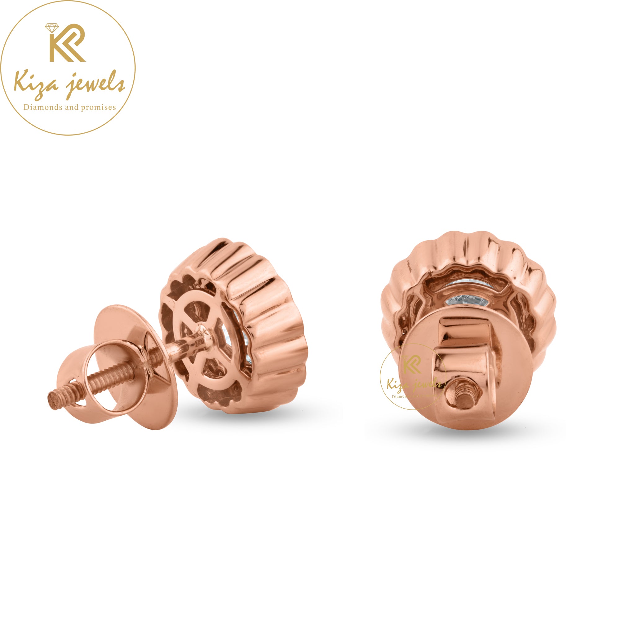 1.71 TDW Round Brilliant Cut Diamond Stud Earring
